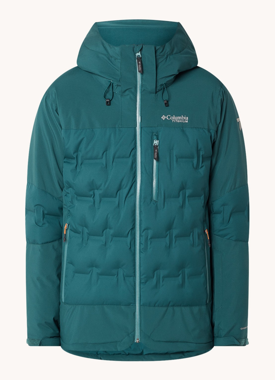 Columbia Wild Card III ski-jas met donsvulling en afneembare capuchon  - voorkant 5 zeegroen