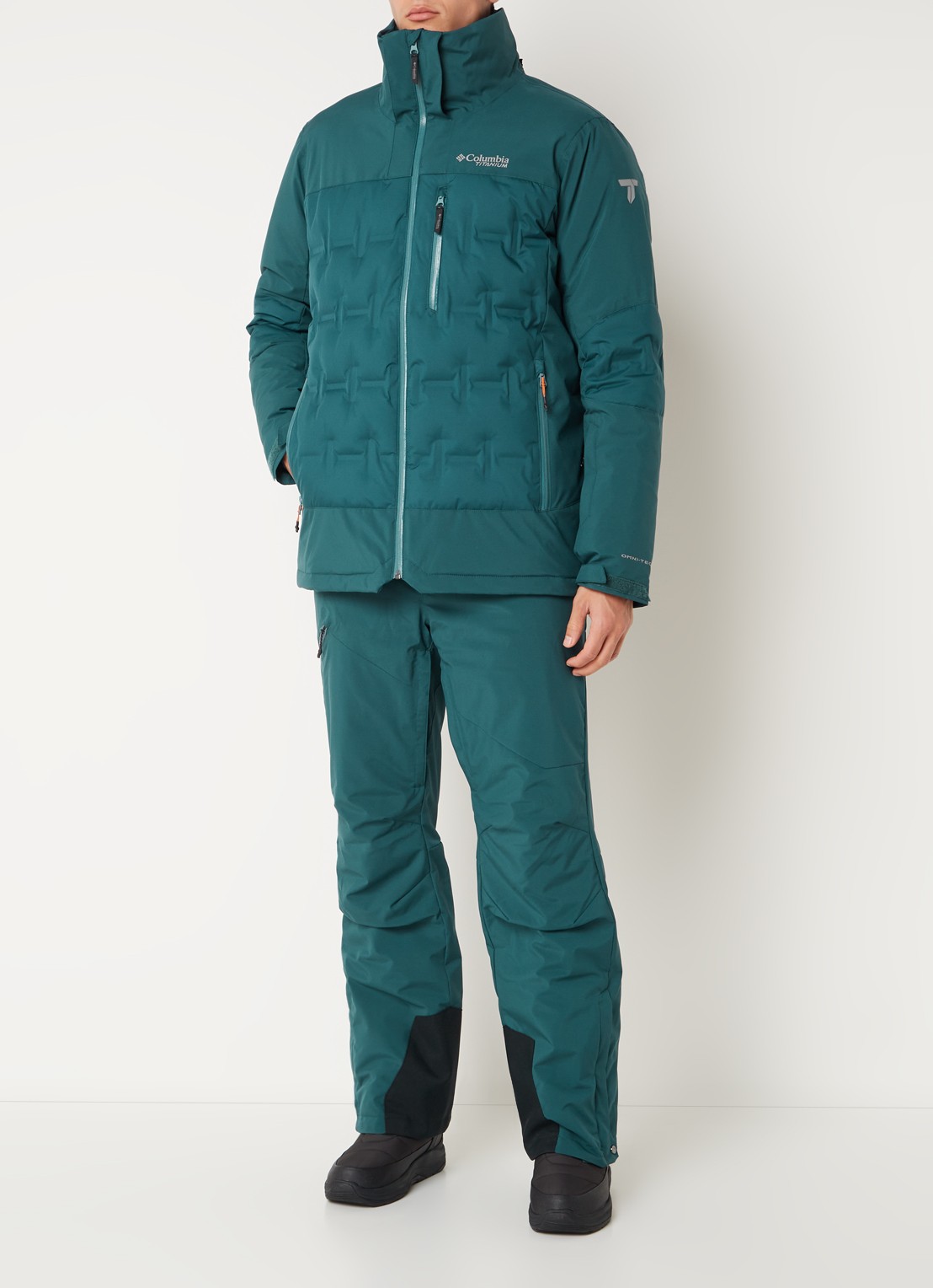 Columbia Wild Card III ski-jas met donsvulling en afneembare capuchon  - voorkant 6 zeegroen