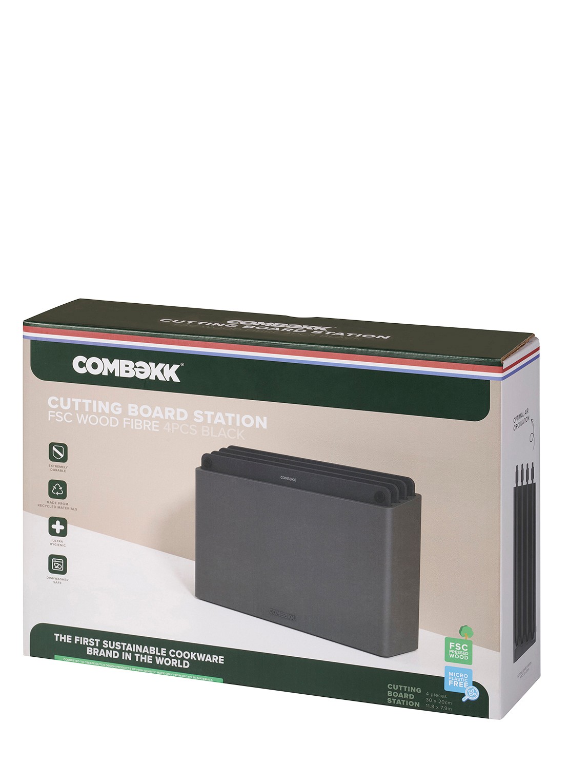 Combekk Snijplank 22 x 32 cm set van 4 - detail 6 zwart