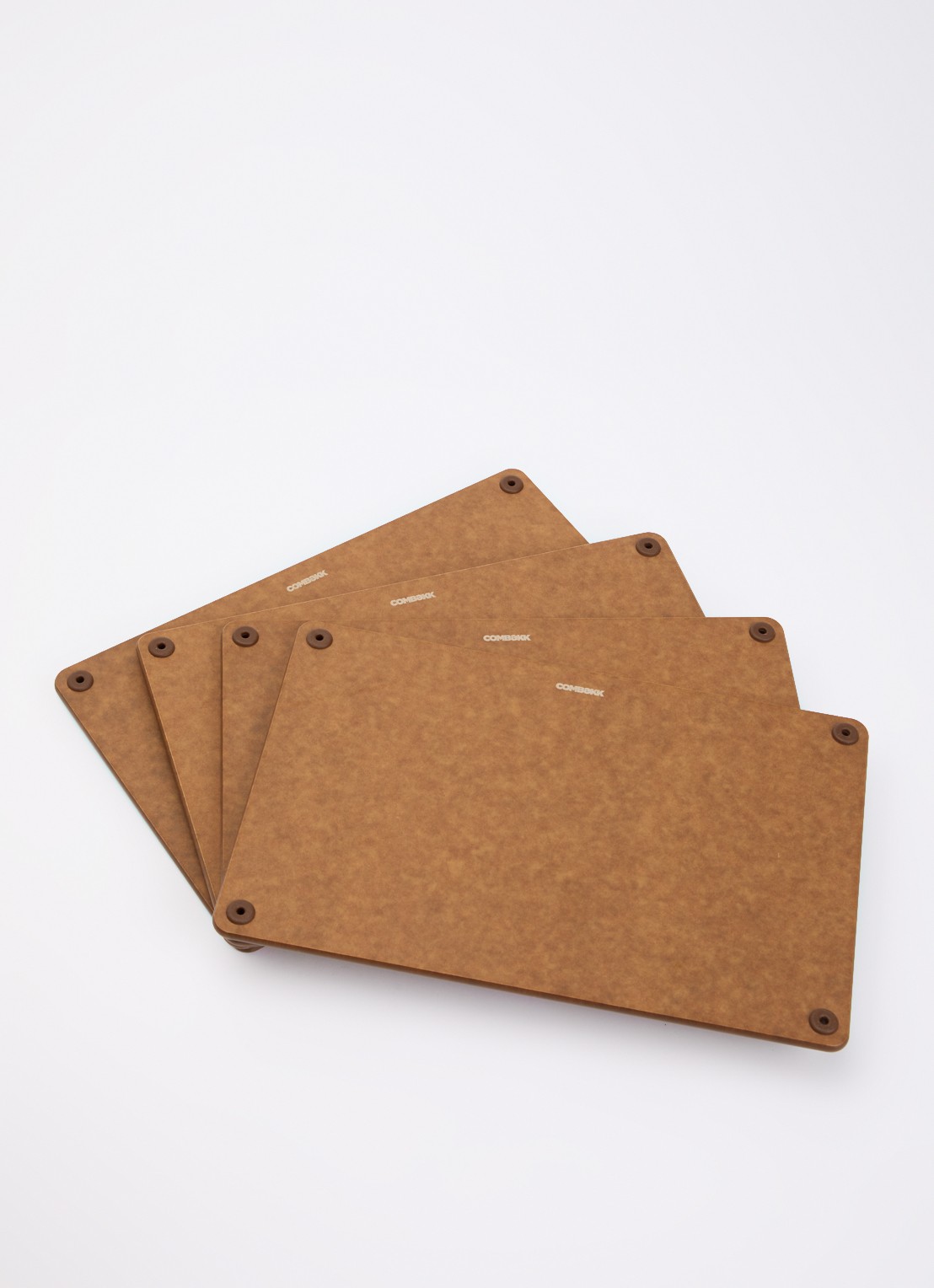 Combekk Snijplank 22 x 32 cm set van 4 - voorkant 5 bruin