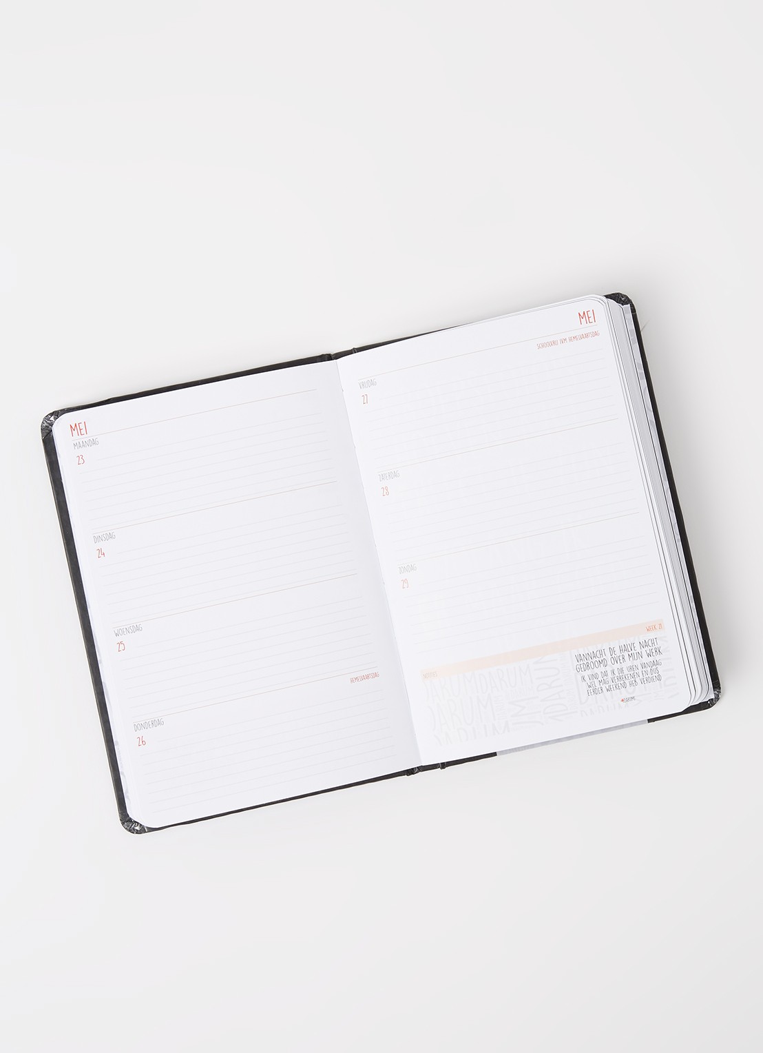 Comello Agenda 2022 - detail zwart