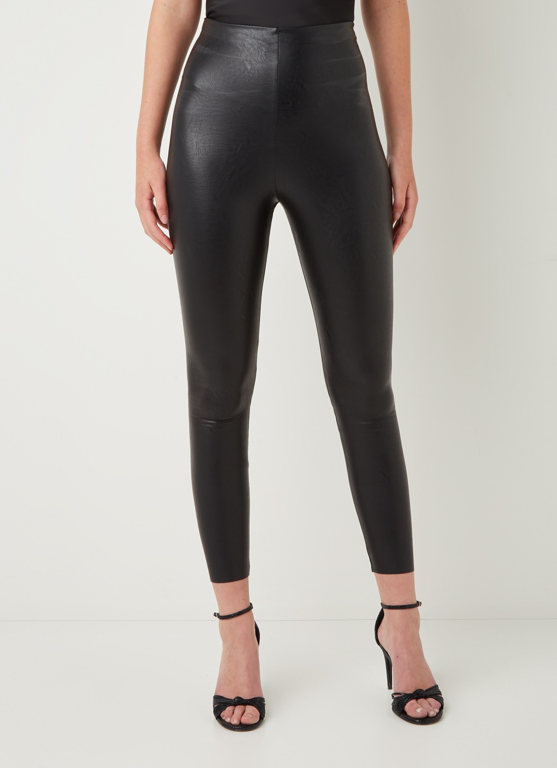 Commando High waist cropped legging van imitatieleer - detail 2 zwart