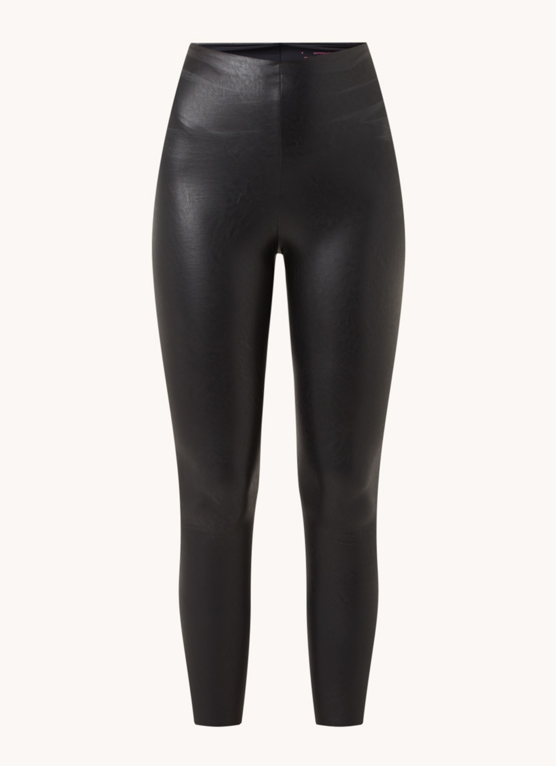 Commando High waist cropped legging van imitatieleer - voorkant 3 zwart