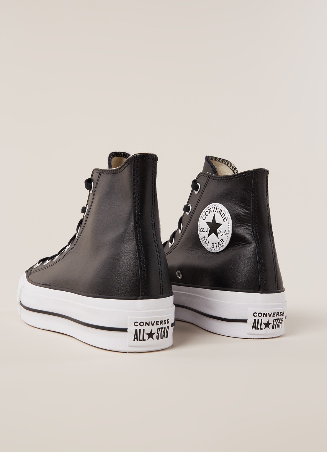 Converse All Star sneaker van leer - detail zwart