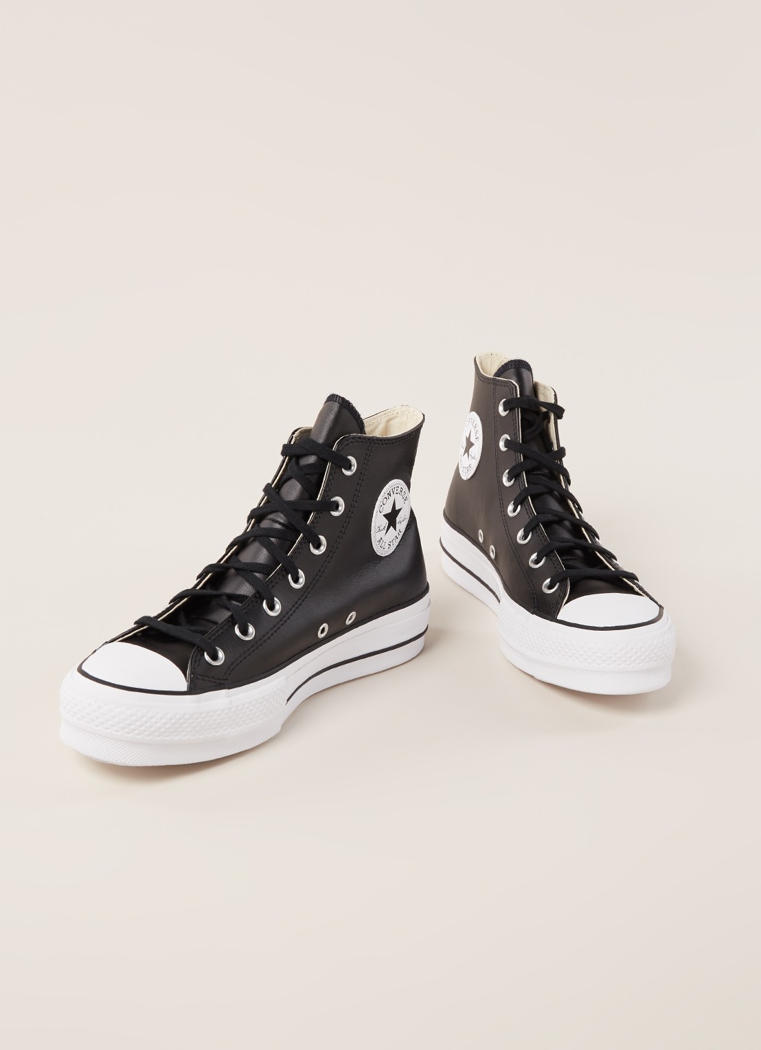 Converse All Star sneaker van leer - detail 2 zwart