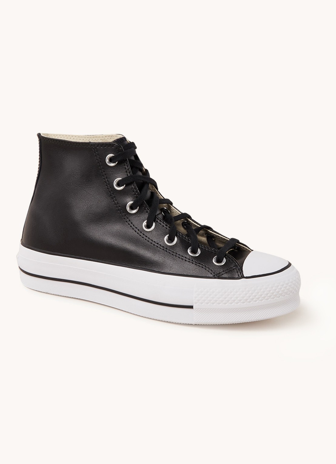 Converse All Star sneaker van leer - voorkant 4 zwart