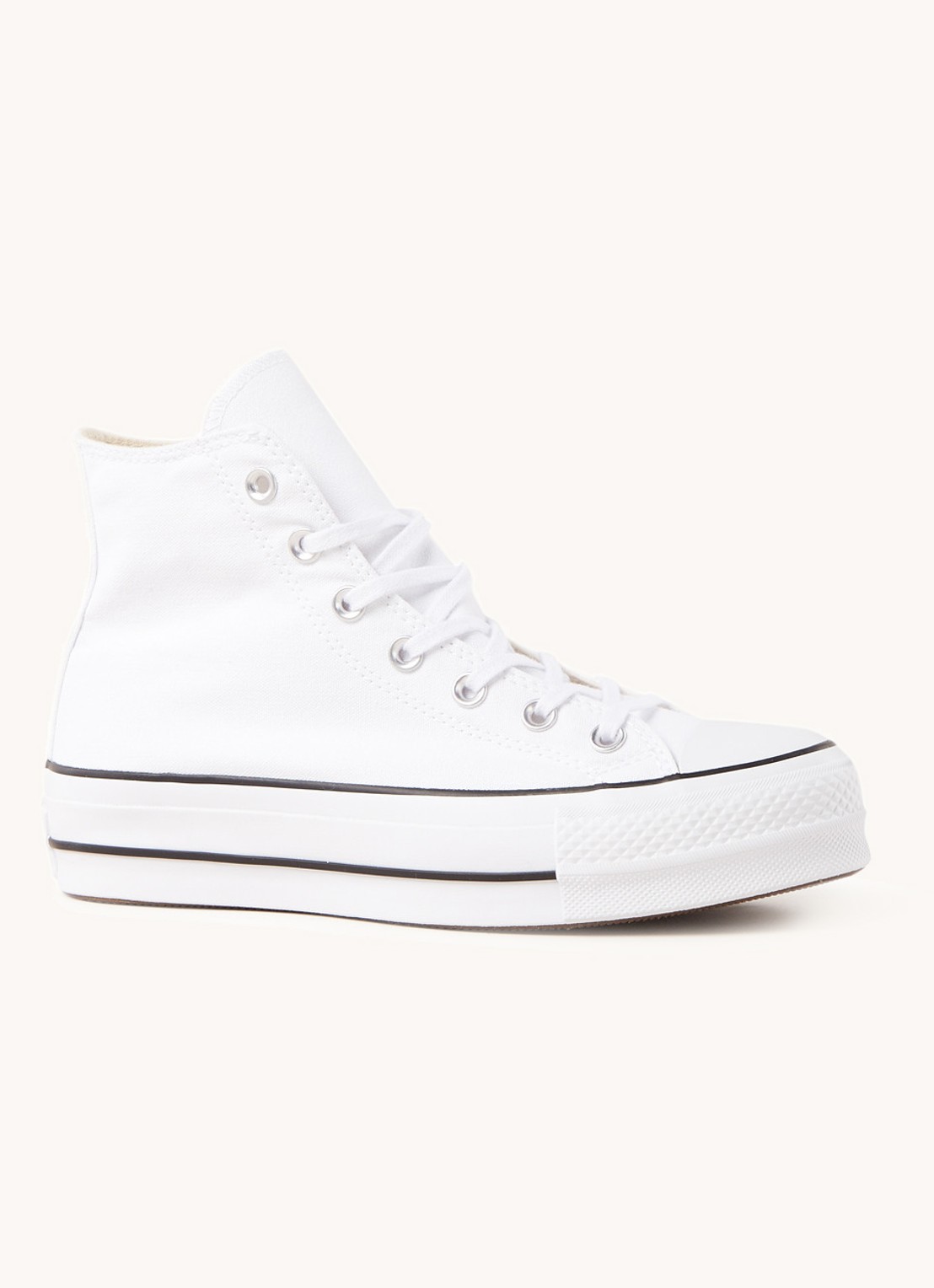 Converse Chuck Taylor All Star Lift High Top sneaker van canvas - voorkant wit