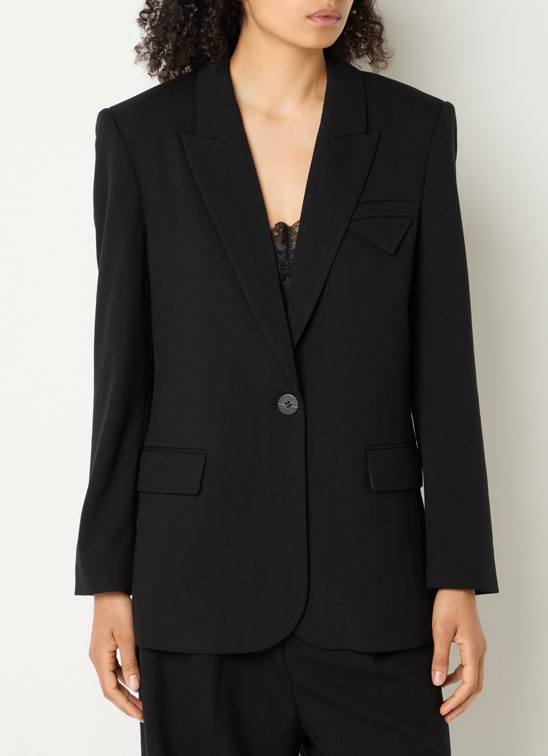 Copenhagen Muse Blazer met klepzakken en schoudervulling - detail 3 zwart