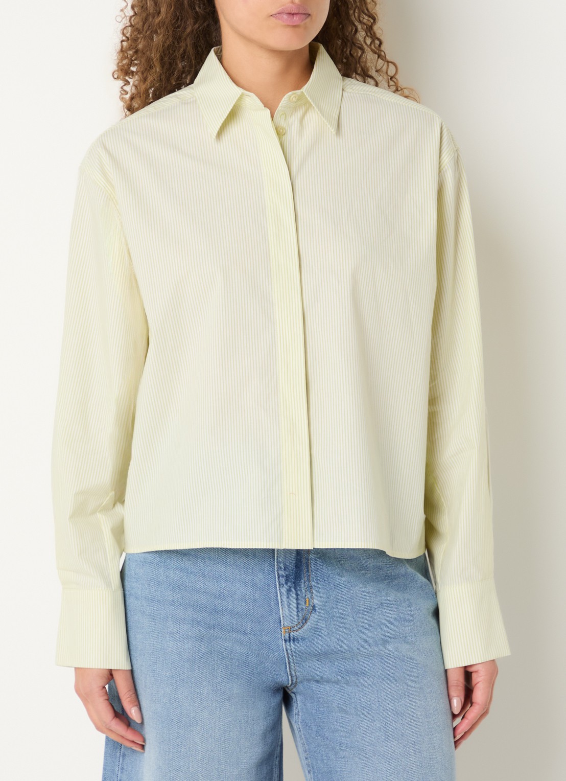 Copenhagen Muse Blouse met streepprint - detail 4 geel