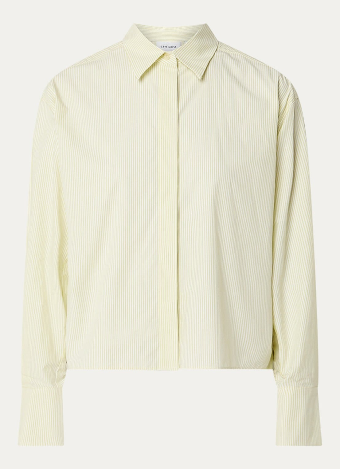 Copenhagen Muse Blouse met streepprint - voorkant geel