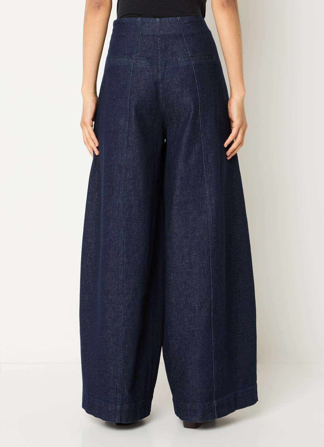 Copenhagen Muse CMAnnais high waist wide leg jeans met donkere wassing - achterkant indigo