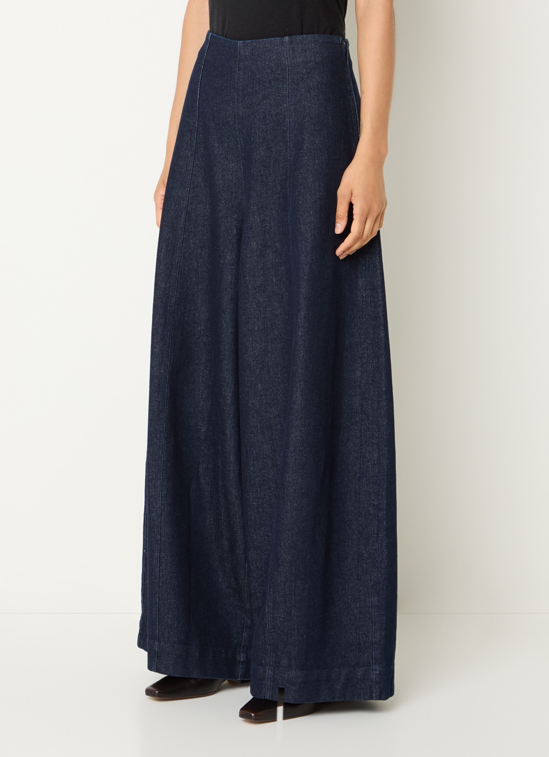 Copenhagen Muse CMAnnais high waist wide leg jeans met donkere wassing - detail 4 indigo