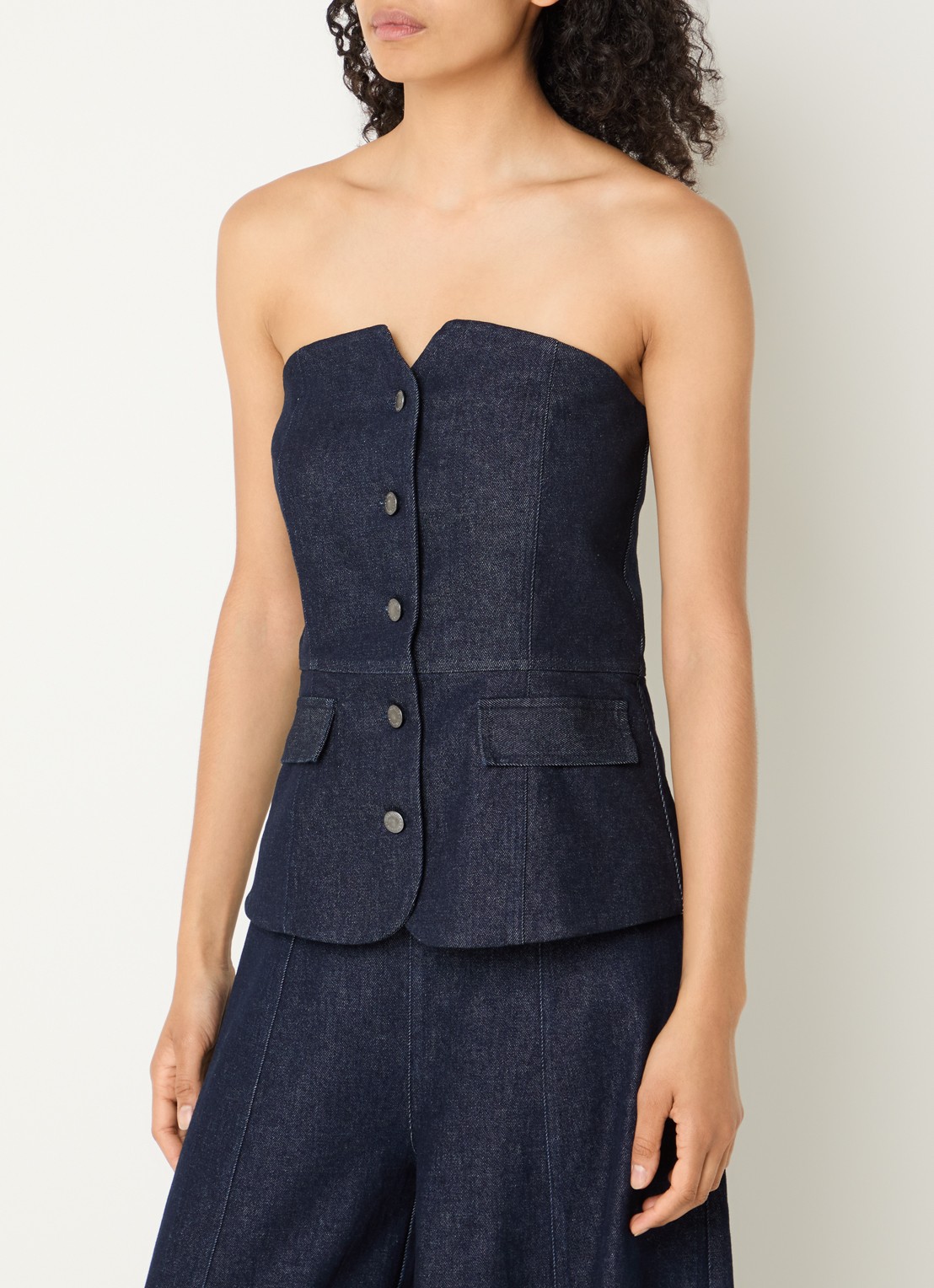 Copenhagen Muse CMAnnais strapless top van denim - detail 4 indigo