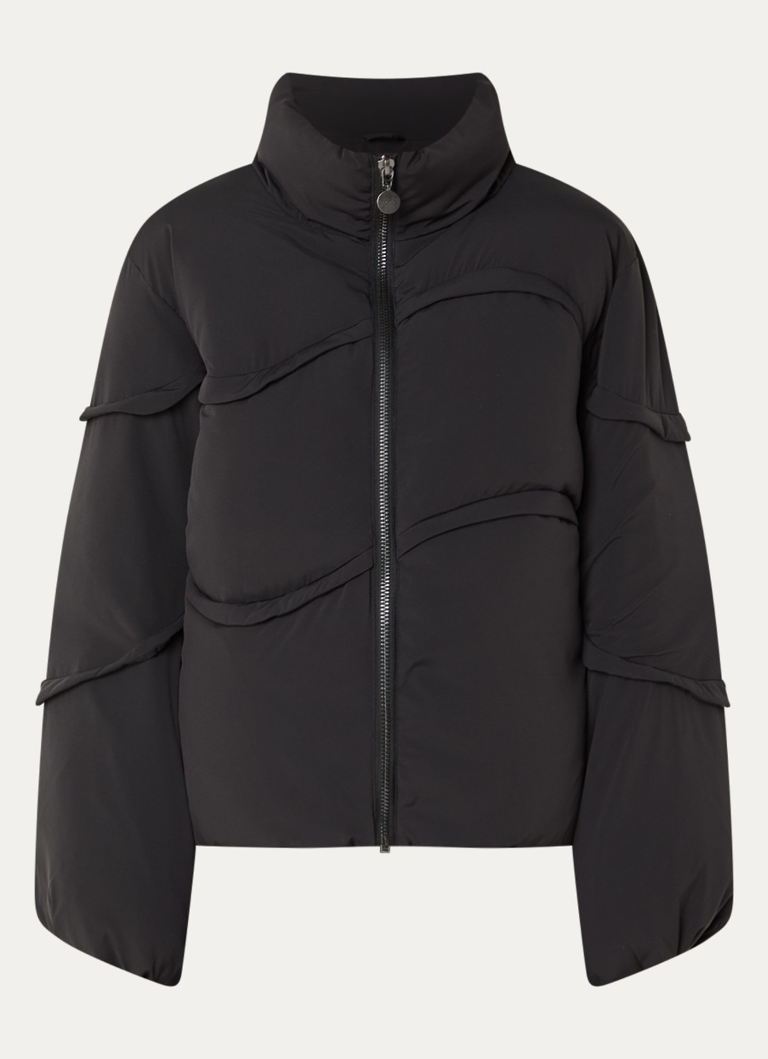 Copenhagen Muse CMCicco puffer jack met asymmetrisch detail - voorkant 2 zwart