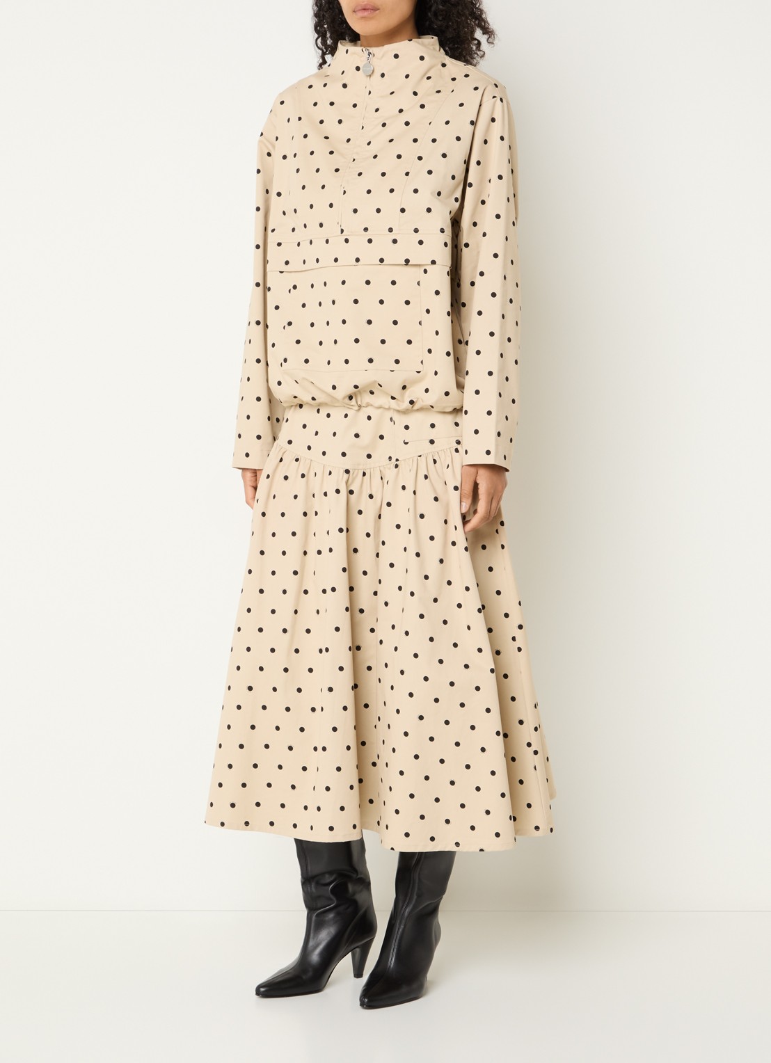 Copenhagen Muse CMDottie anorak met stippenprint - voorkant 4 beige