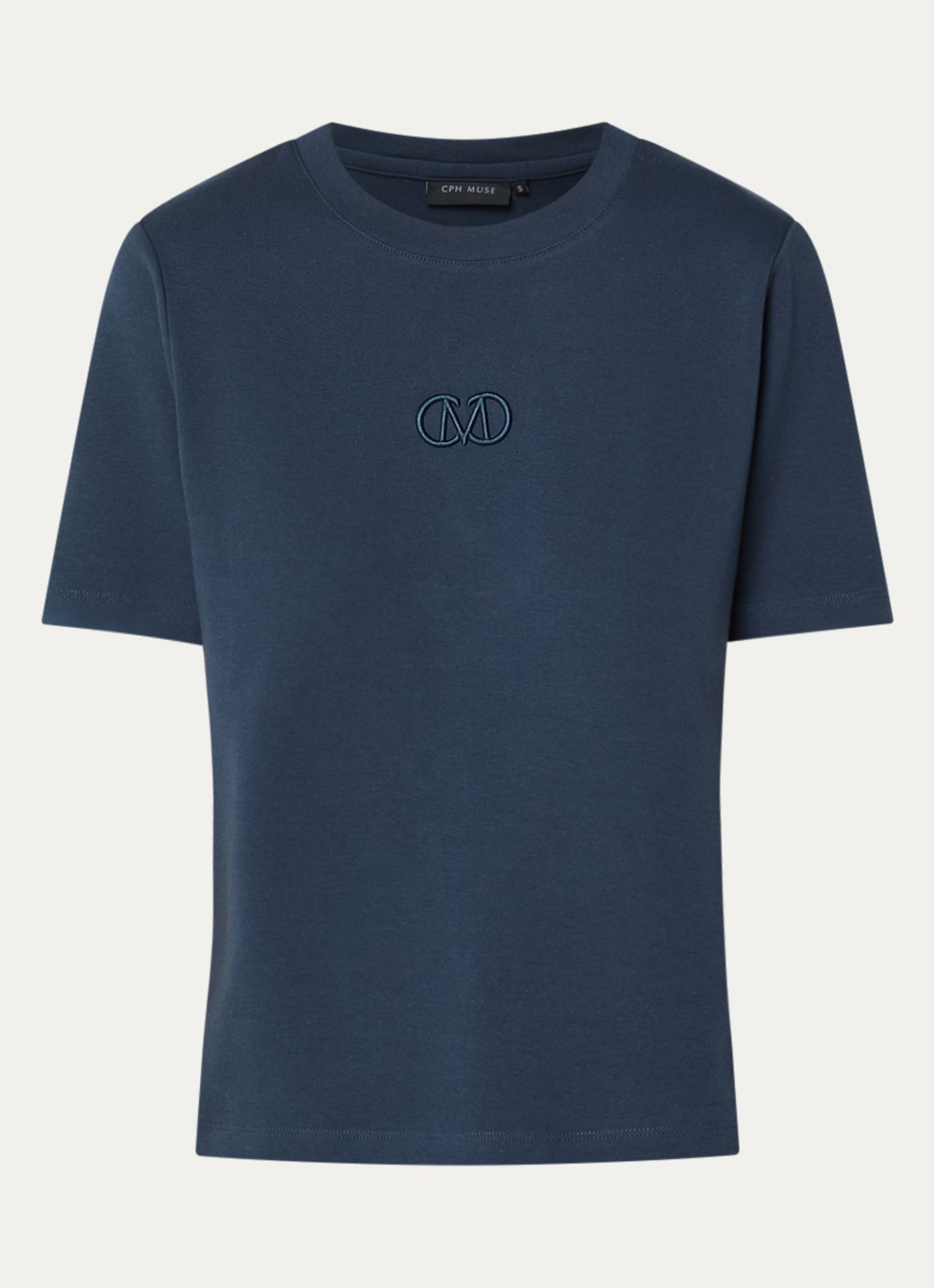 Copenhagen Muse CMMuse T-shirt met logoborduring - voorkant indigo