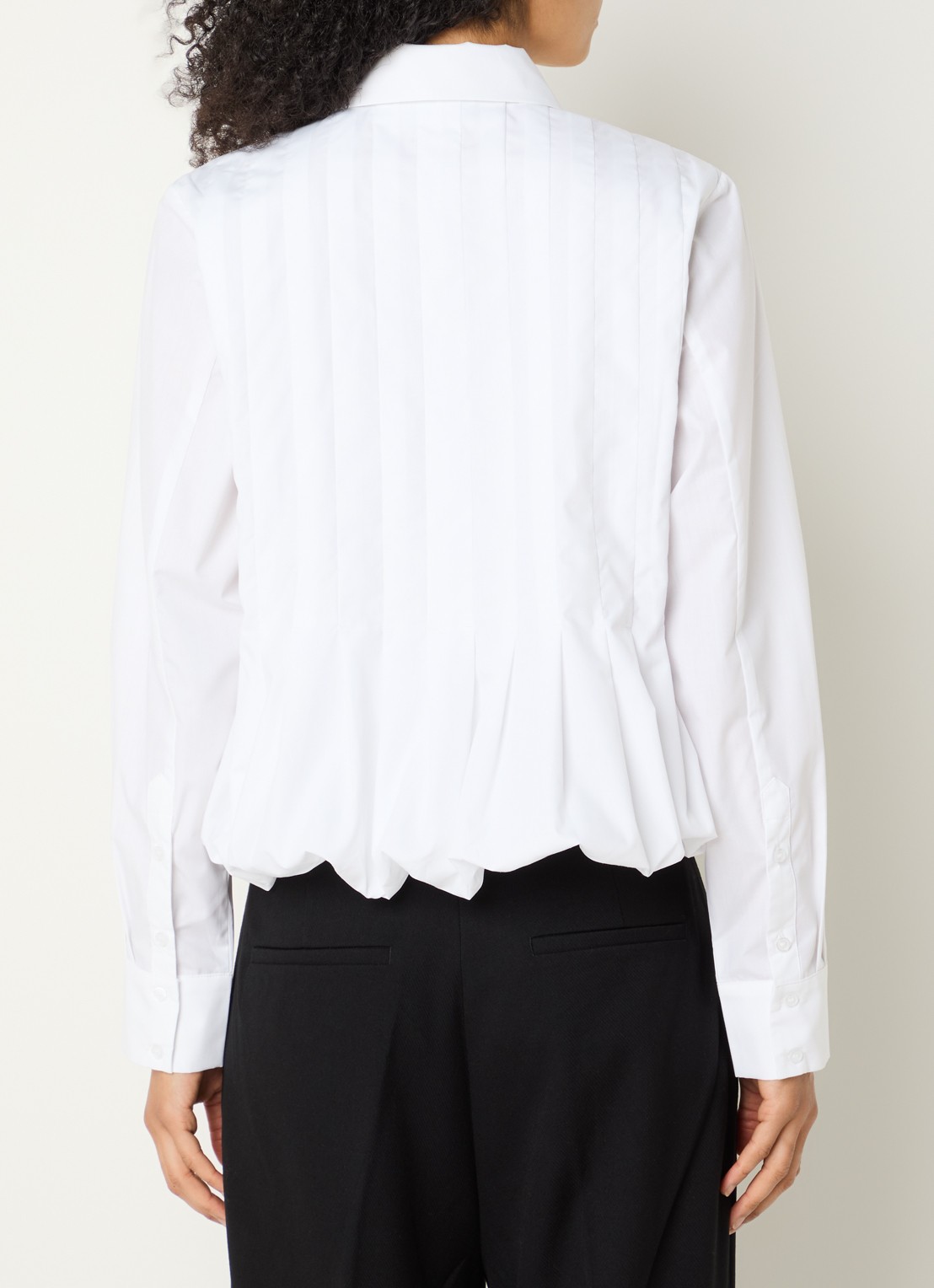 Copenhagen Muse CMPleat tuniek met plooidetail - achterkant wit
