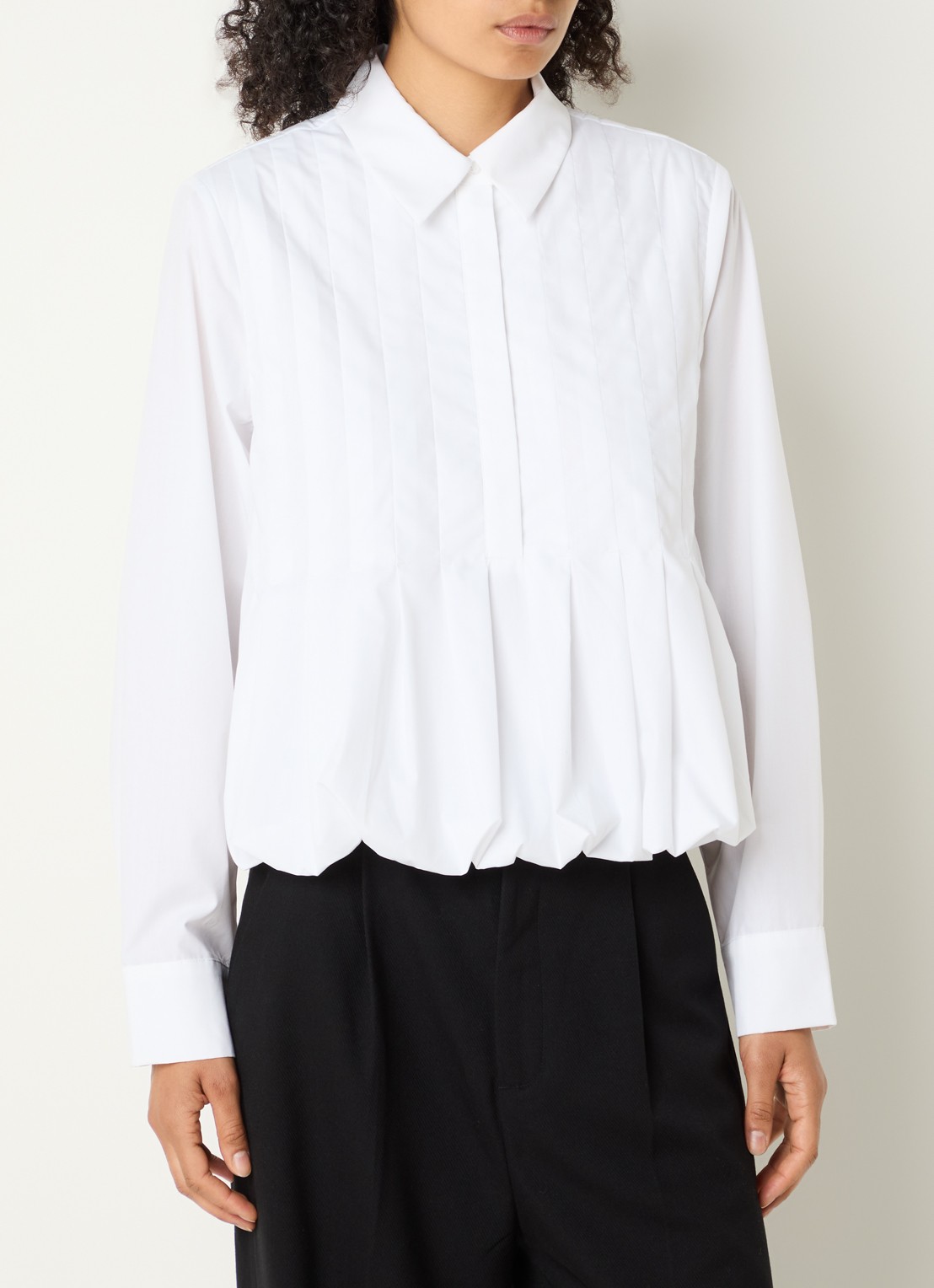 Copenhagen Muse CMPleat tuniek met plooidetail - detail 4 wit