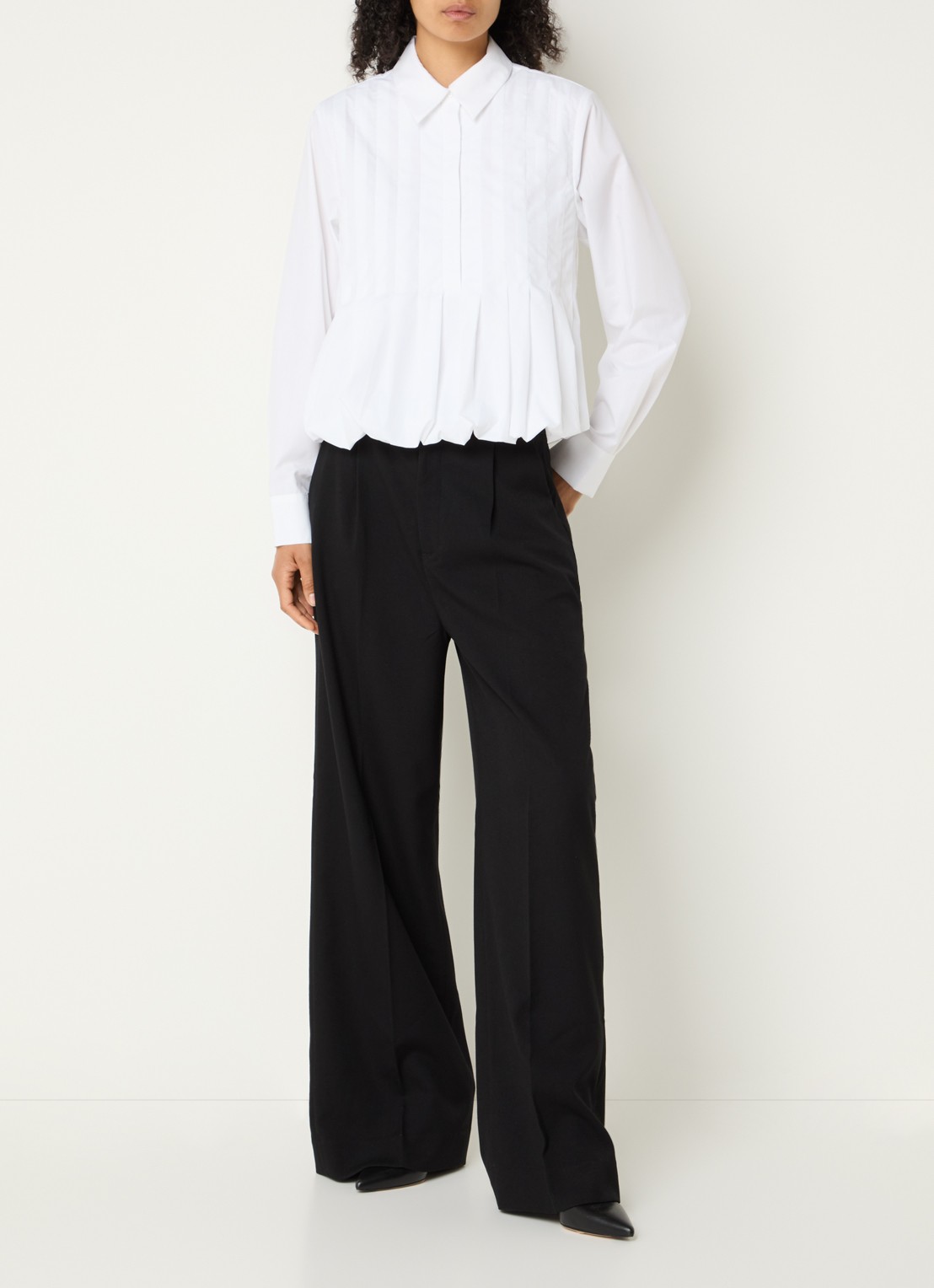 Copenhagen Muse CMPleat tuniek met plooidetail - voorkant 3 wit