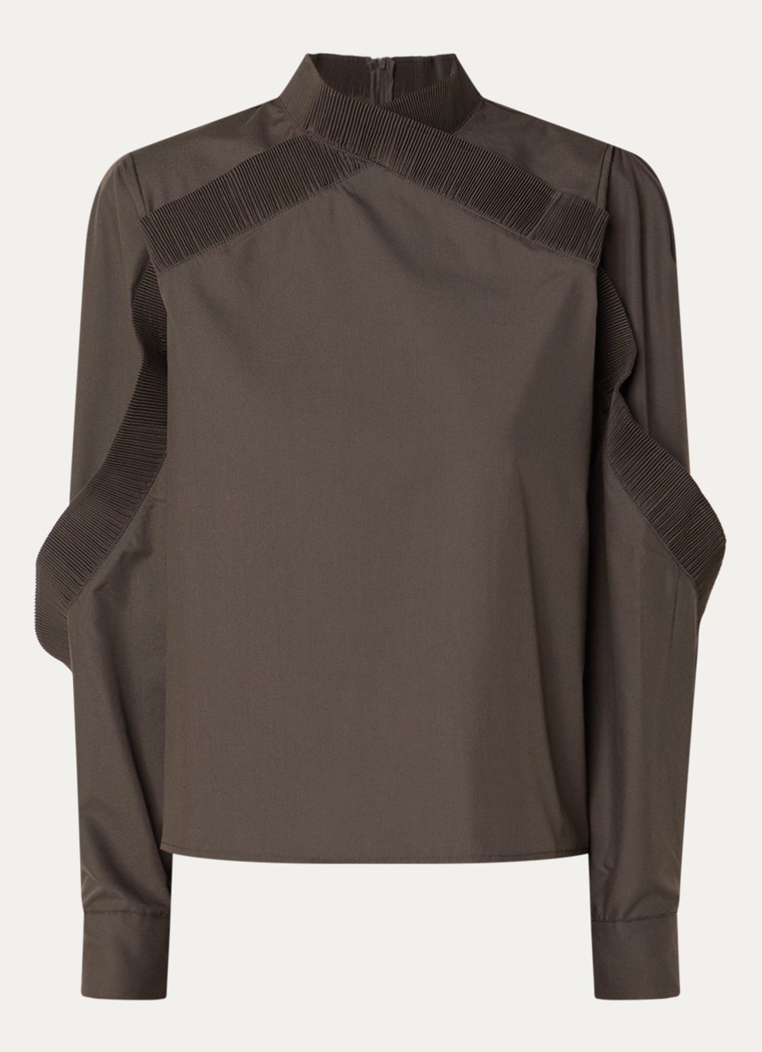 Copenhagen Muse CMPleat tuniek met volant - voorkant 3 donkerbruin