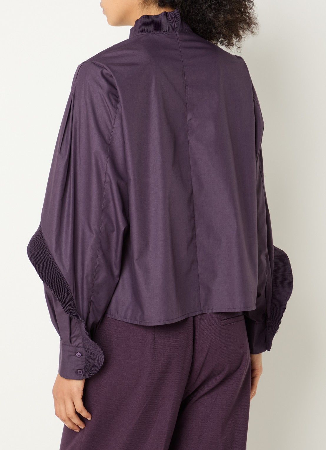 Copenhagen Muse CMPleat tuniek met volant - achterkant 2 aubergine