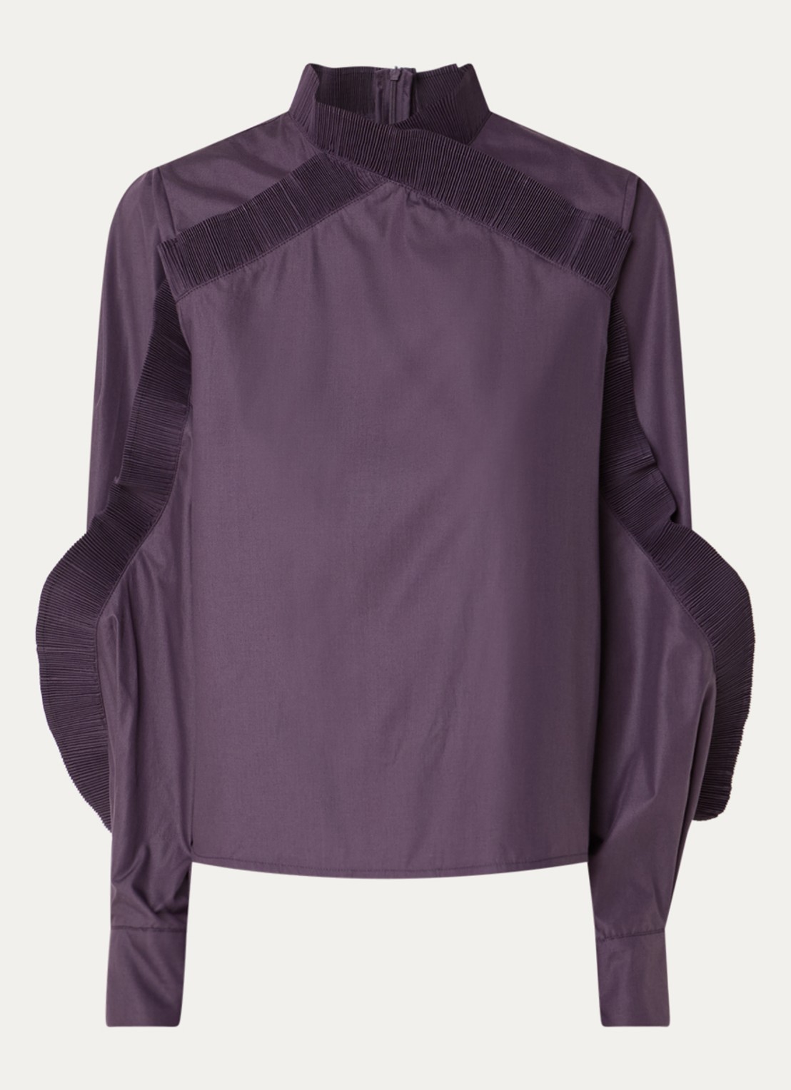 Copenhagen Muse CMPleat tuniek met volant - voorkant 3 aubergine