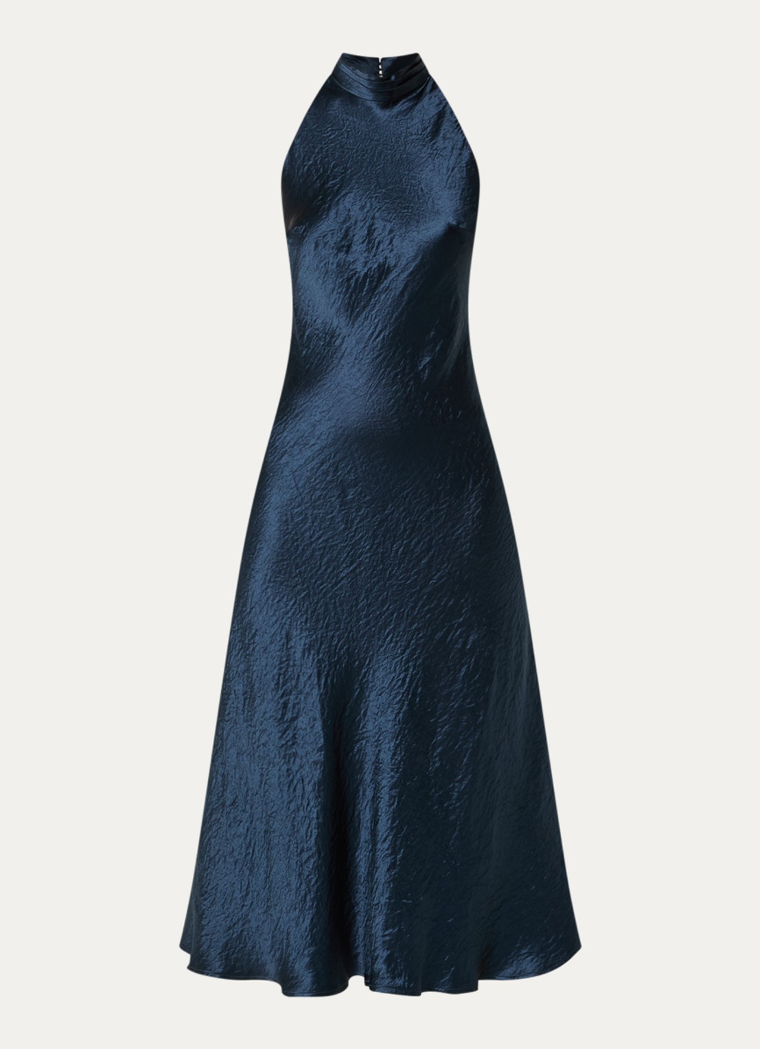 Copenhagen Muse CMSasha maxi avondjurk van satijn met rugdecolleté - voorkant 3 donkerblauw