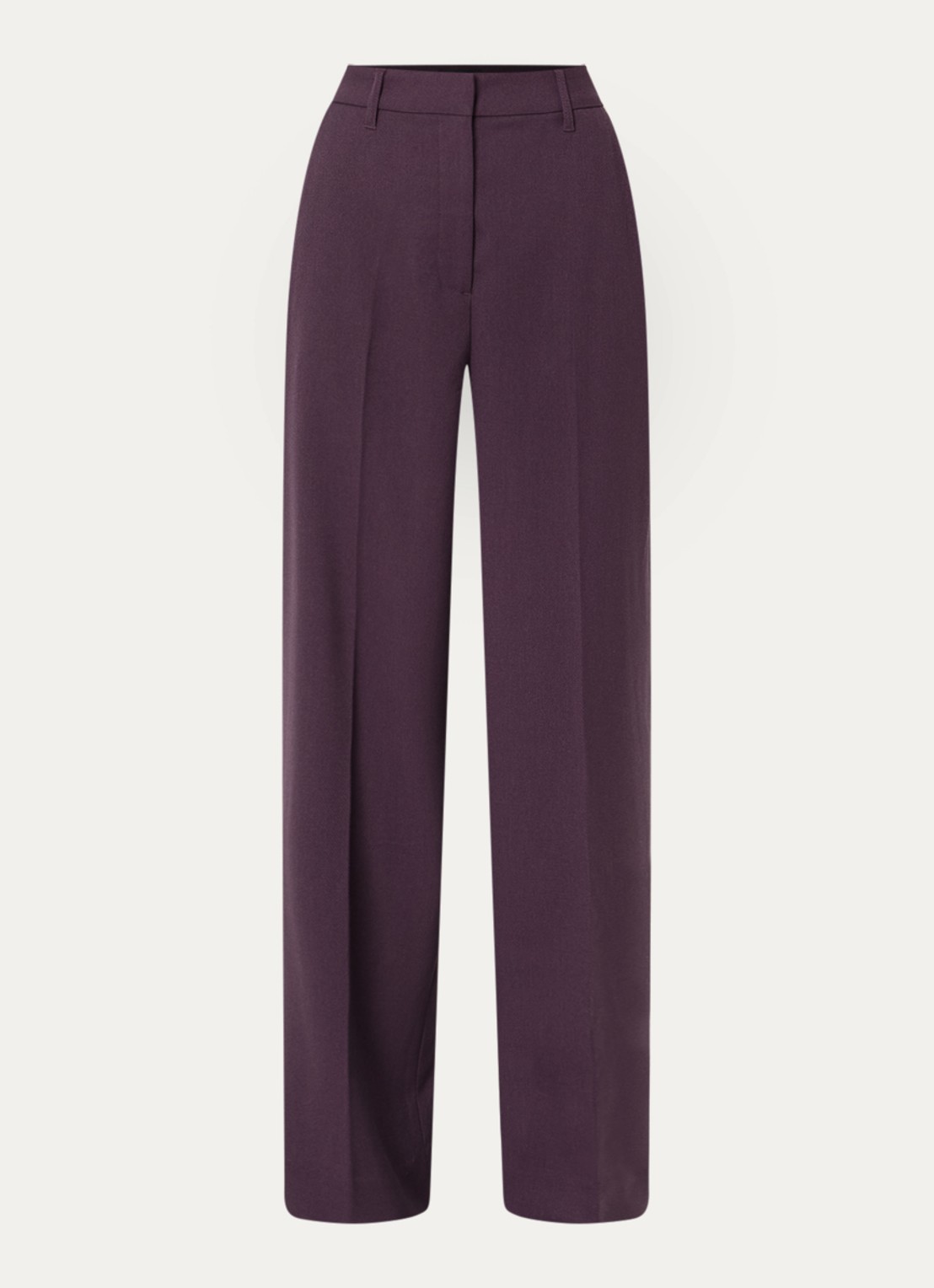 Copenhagen Muse CMTailor high waist straight fit pantalon met persplooi - voorkant 3 aubergine