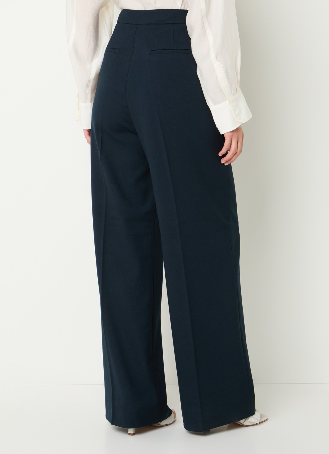 Copenhagen Muse High waist wide fit pantalon met steekzakken - achterkant 4 donkerblauw