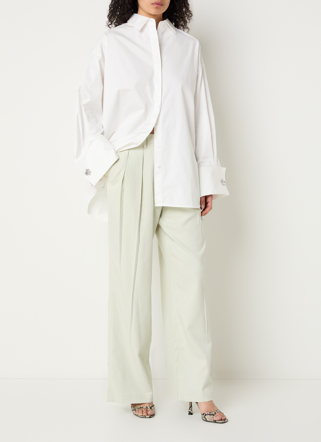 Copenhagen Muse Melanie blouse met sierknoop - voorkant 3 wit