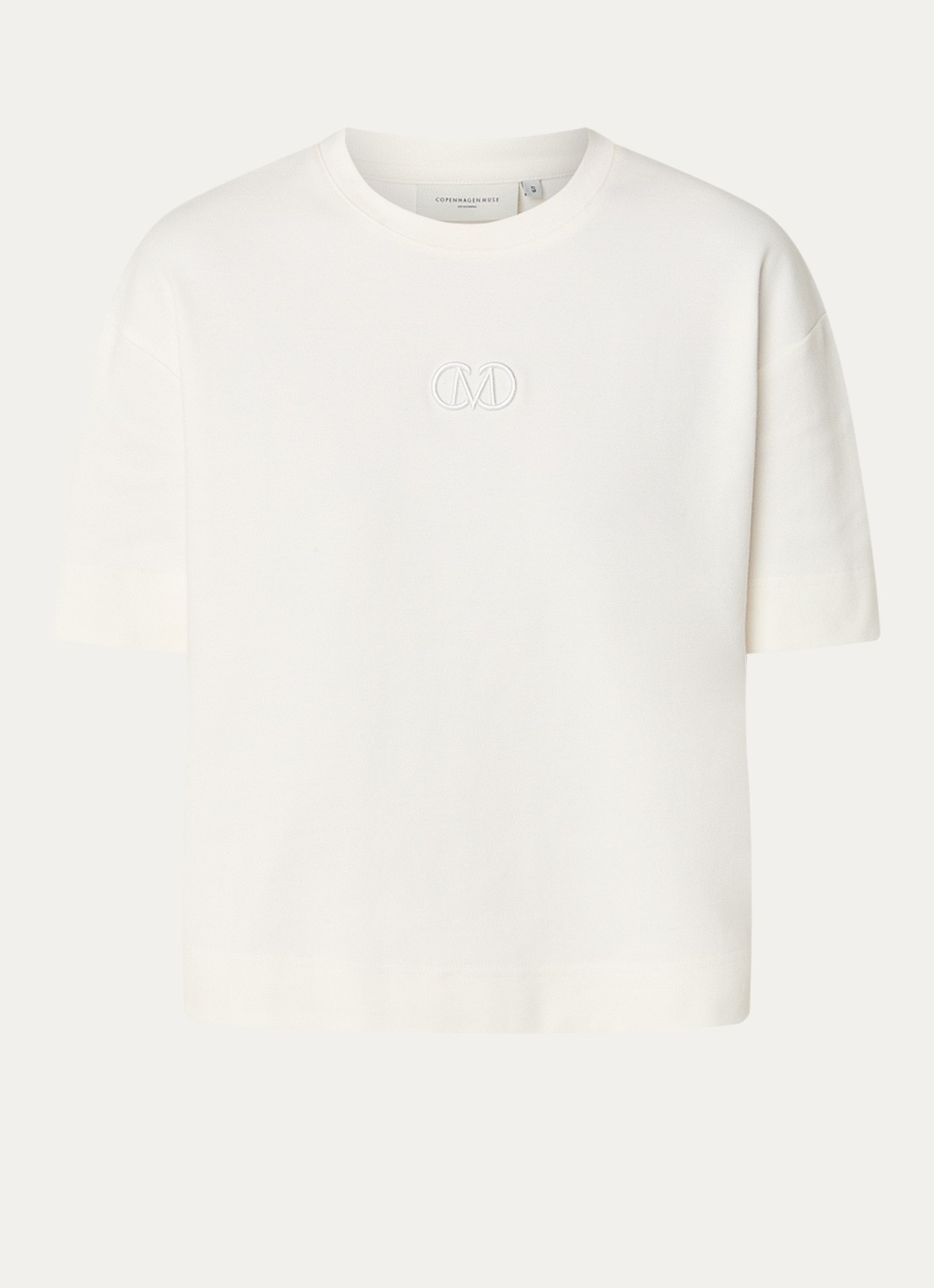 Copenhagen Muse Muse T-shirt met logoborduring - voorkant 2 gebroken wit
