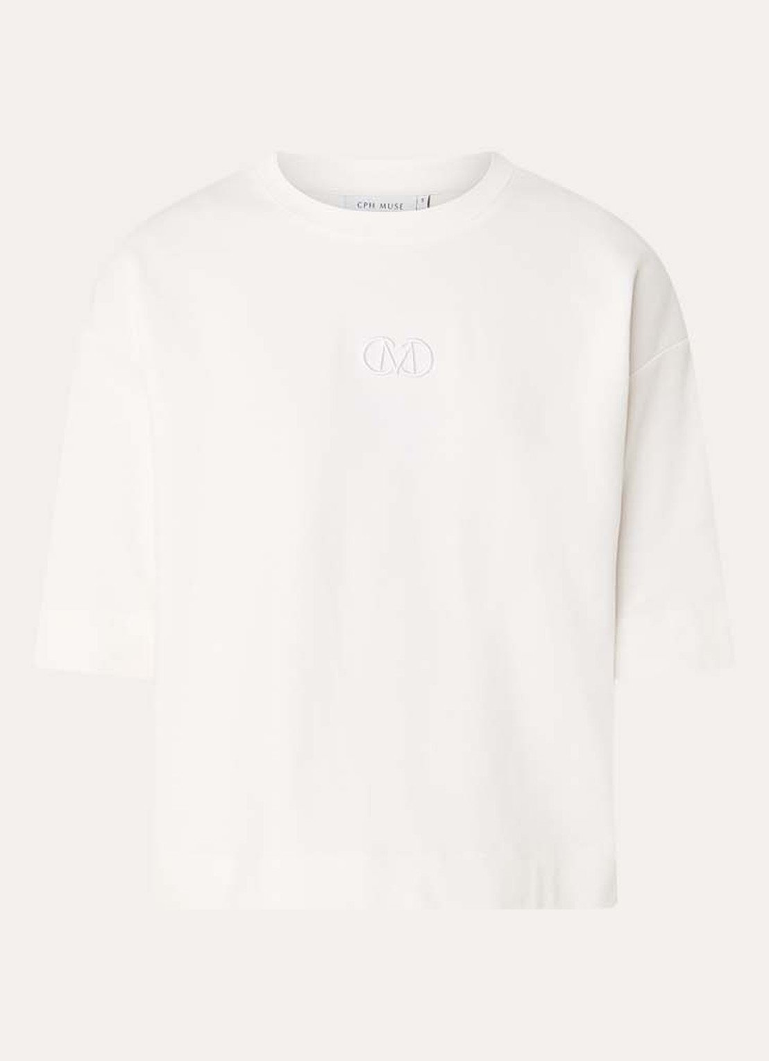 Copenhagen Muse Muse T-shirt met logoburduring - voorkant 2 wit