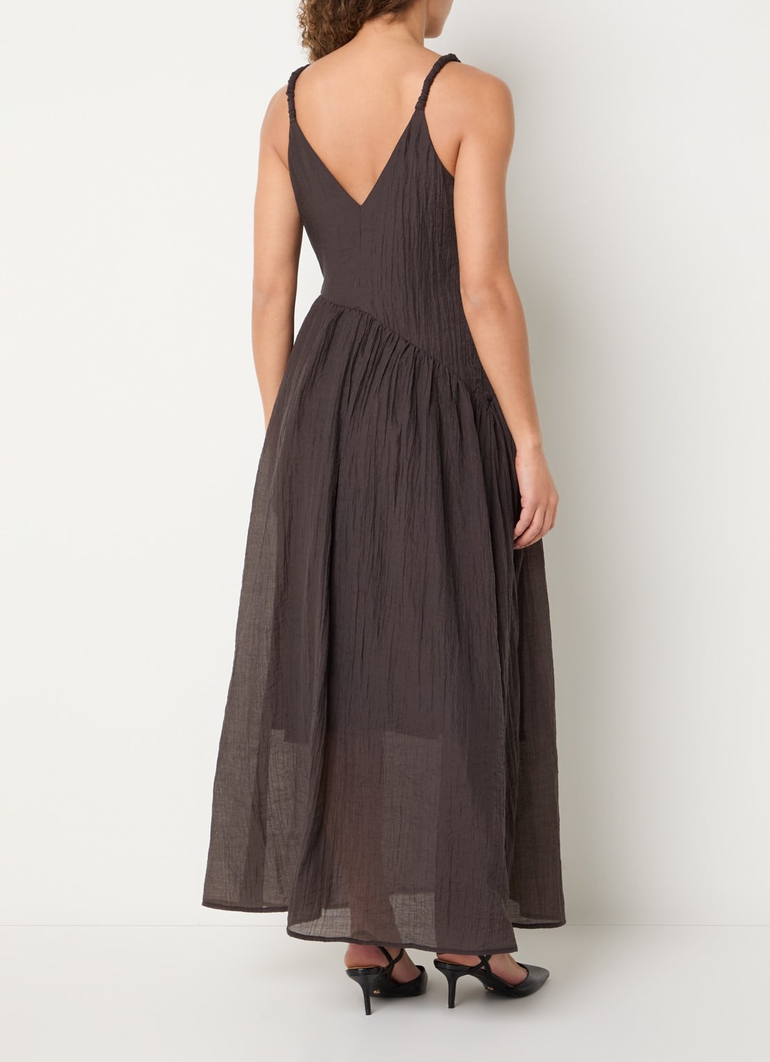 Copenhagen Muse Semi-transparante asymmetrische maxi jurk - achterkant 4 bruin