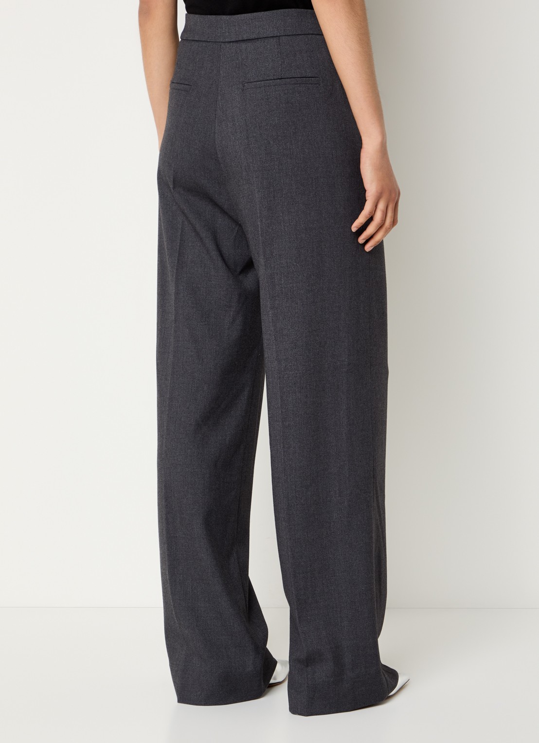 Copenhagen Muse Tailor high waist straight fit pantalon met stretch - achterkant 3 donkergrijs