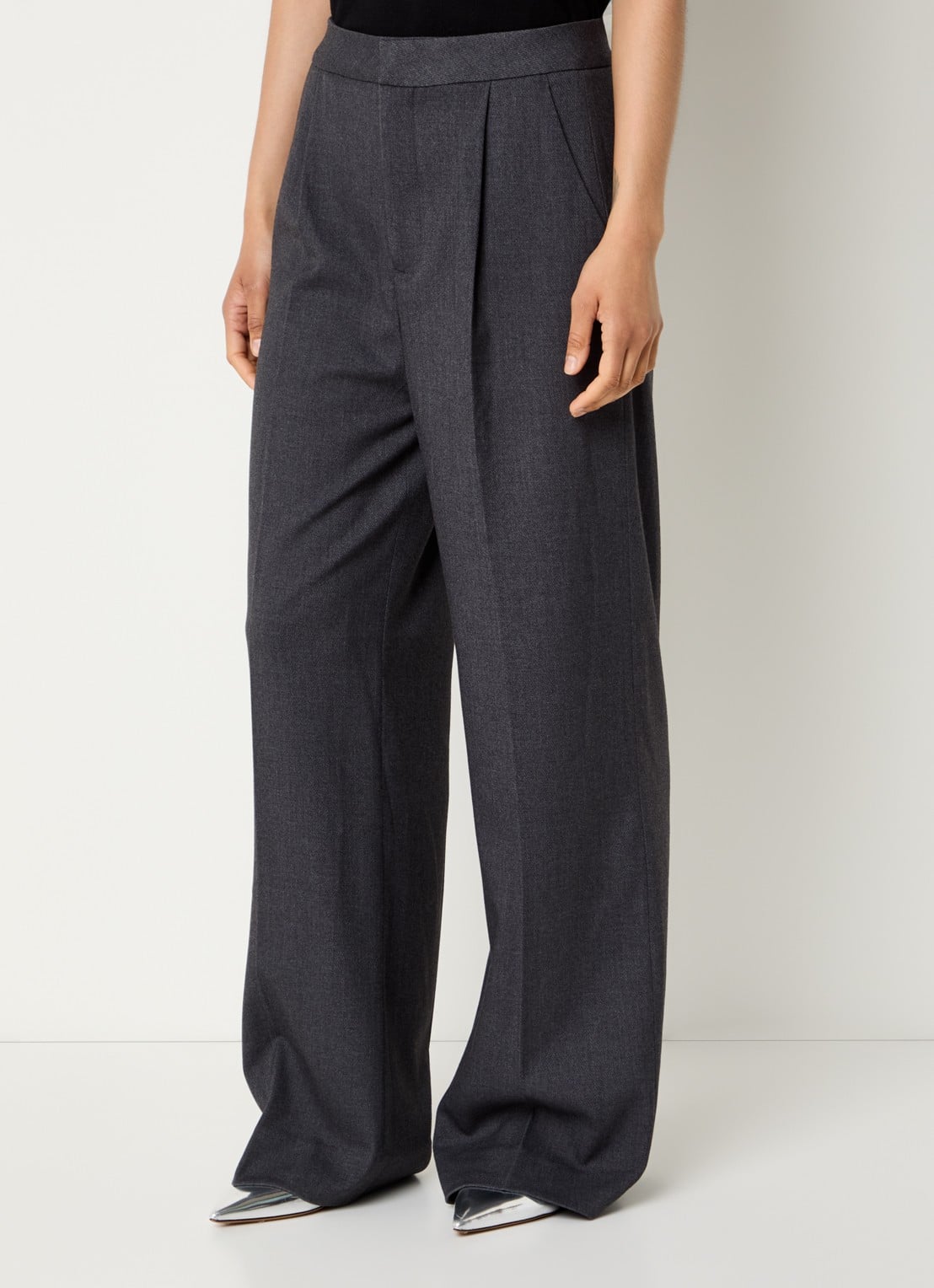 Copenhagen Muse Tailor high waist straight fit pantalon met stretch - detail 4 donkergrijs