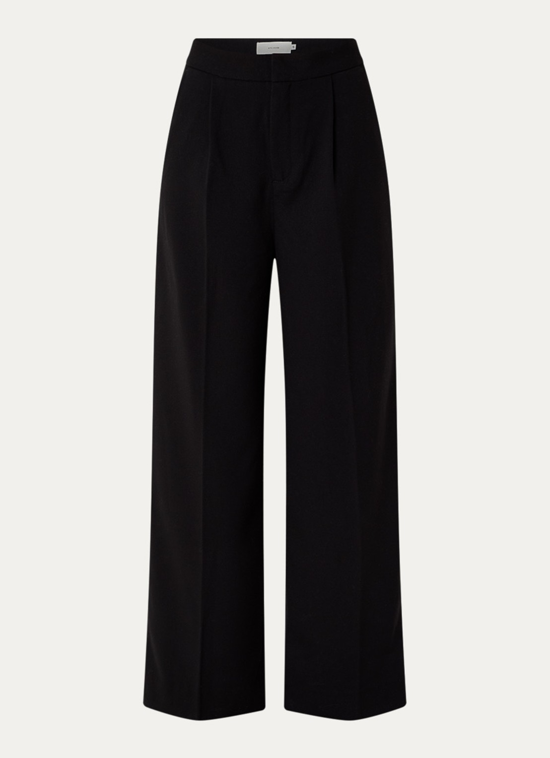 Copenhagen Muse Tailor high waist wide fit pantalon met steekzakken - voorkant 2 zwart