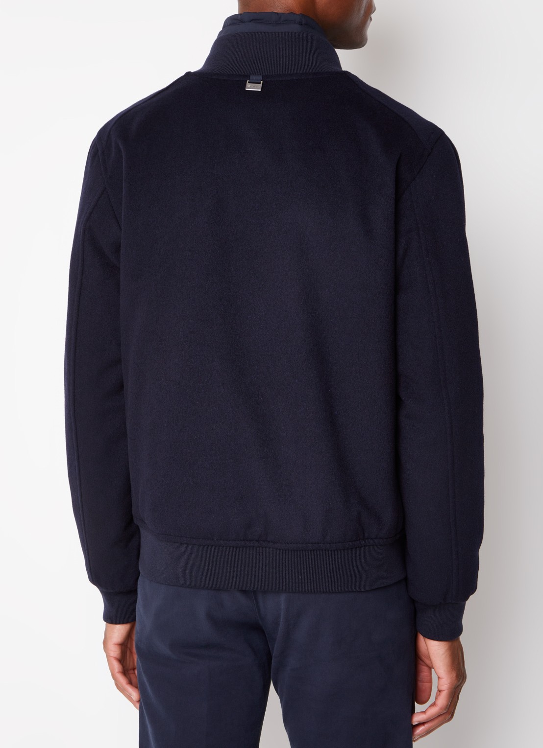 Corneliani Jas in wolblend met uitneembare binnenjas en ritszakken - achterkant 5 blauw