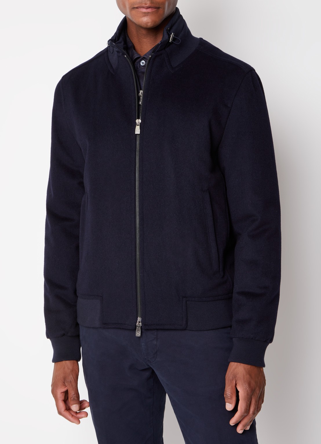 Corneliani Jas in wolblend met uitneembare binnenjas en ritszakken - detail 3 blauw