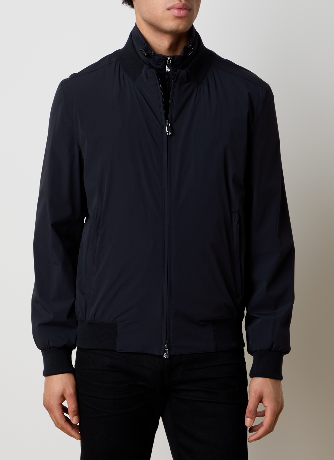Corneliani Poplin bomberjack met ritszakken - detail 9 zwart