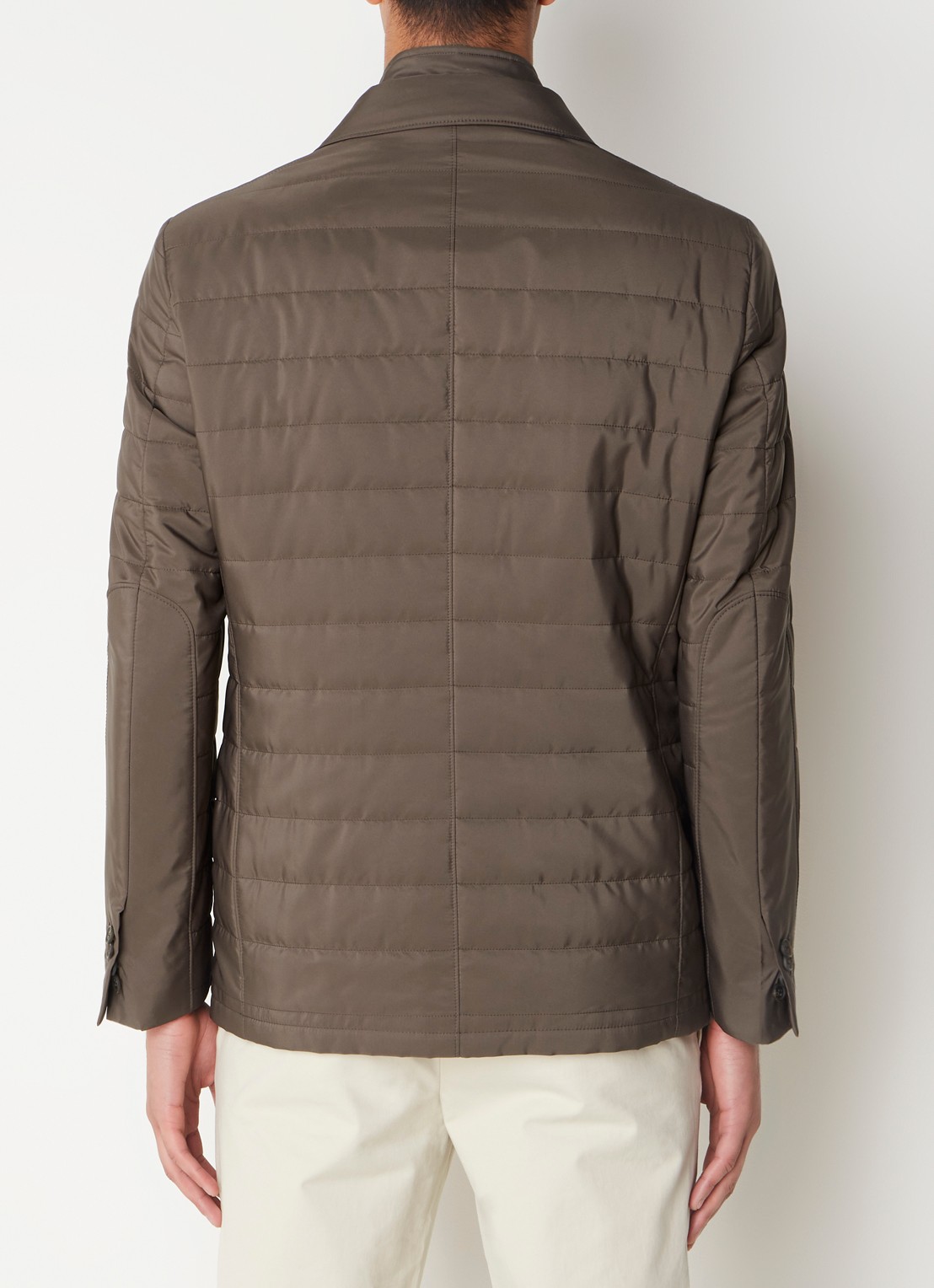 Corneliani Regen- en windjack met details van wol - achterkant donkerbruin