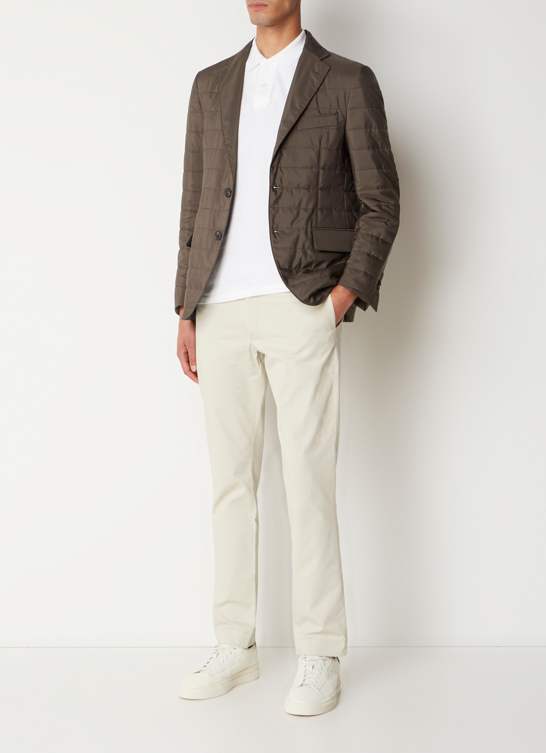 Corneliani Regen- en windjack met details van wol - voorkant 5 donkerbruin