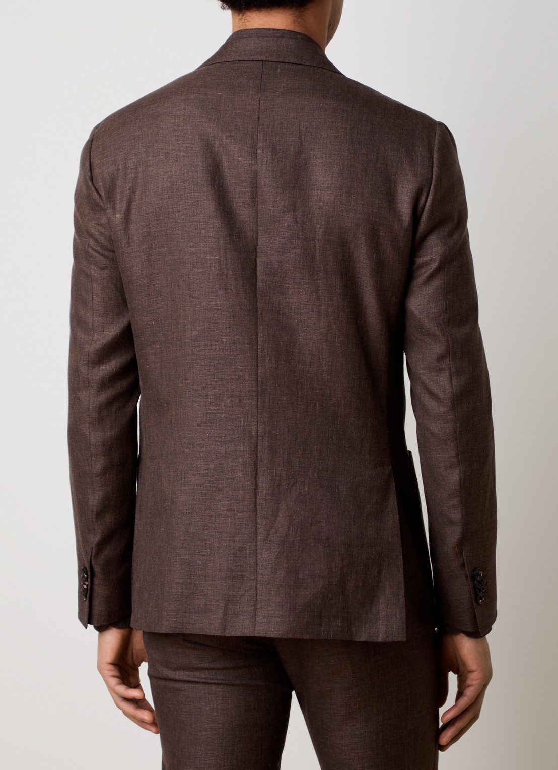 Corneliani Regular fit colbert met opgestikte zakken in zijdeblend - achterkant 3 bruin