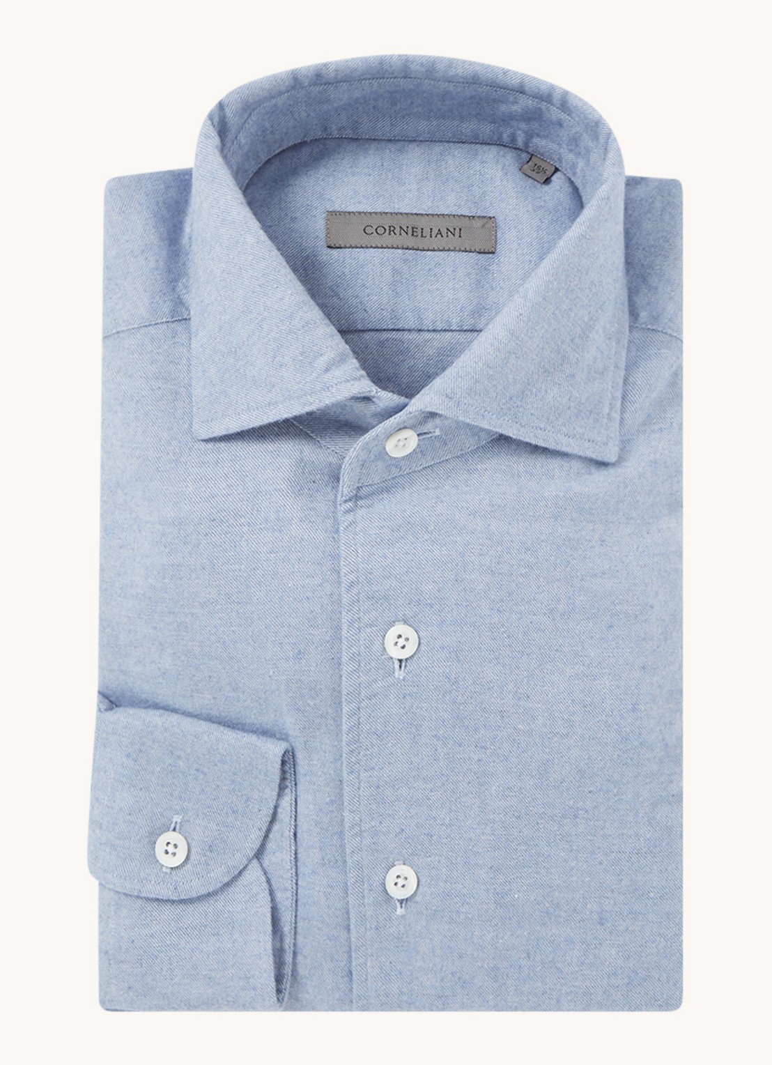 Corneliani Regular fit overhemd met stretch - voorkant lichtblauw