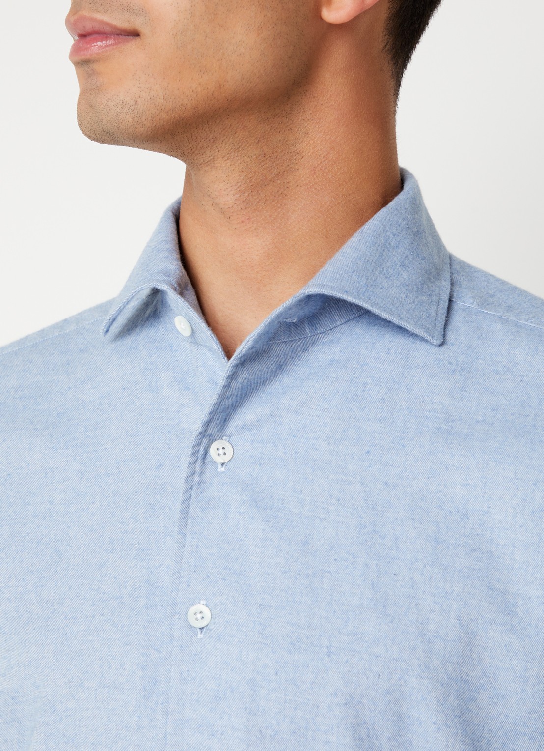 Corneliani Regular fit overhemd met stretch - detail 4 lichtblauw