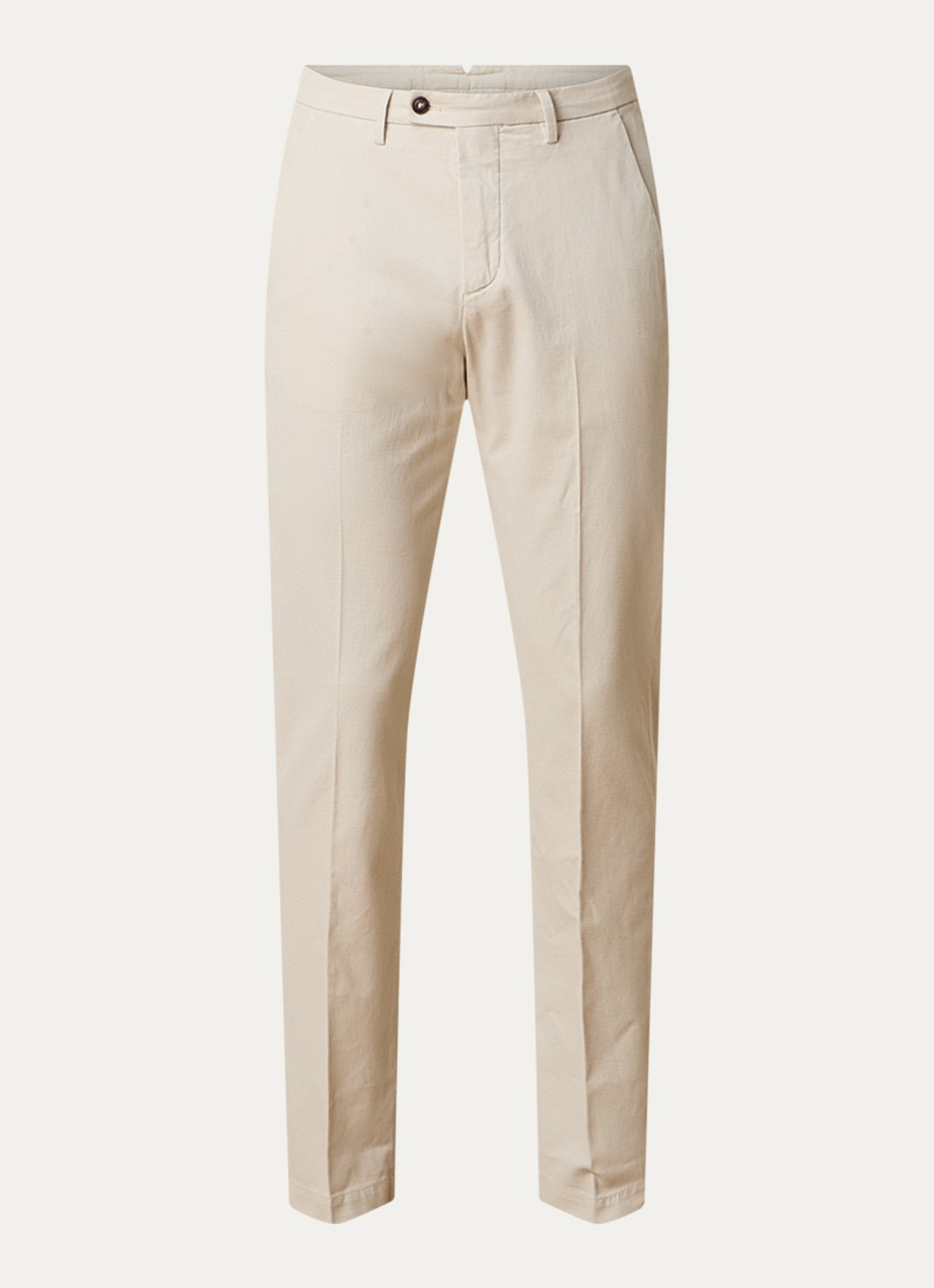 Corneliani Slim fit chino in linnenblend met steekzakken - voorkant 5 creme