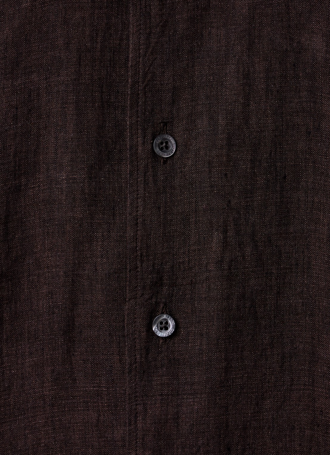Corneliani Slim fit overhemd van linnen - detail 3 donkerbruin