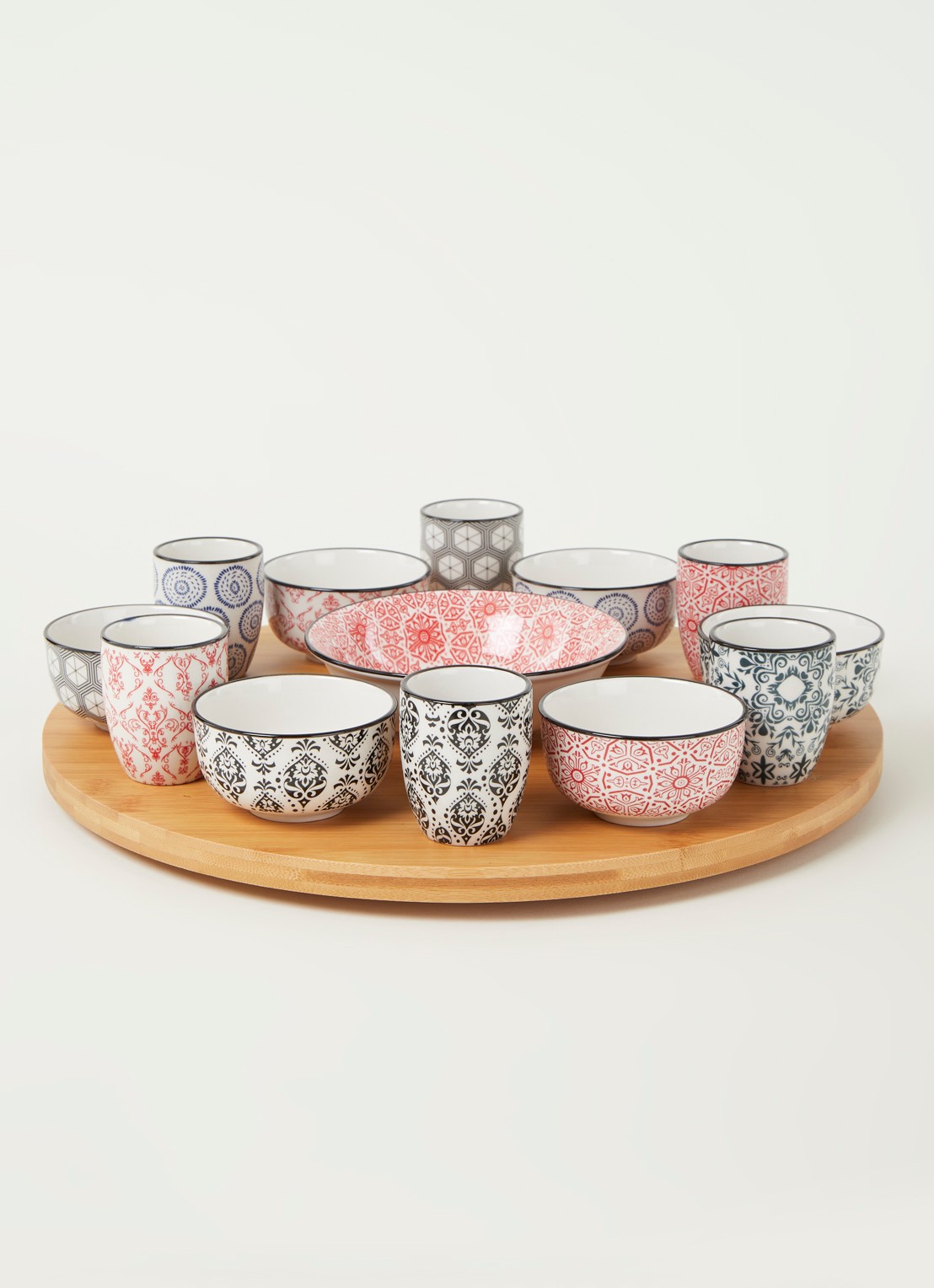 Cosy & Trendy Delirio serviesset met draaischotel 14-delig - voorkant 2 multicolor