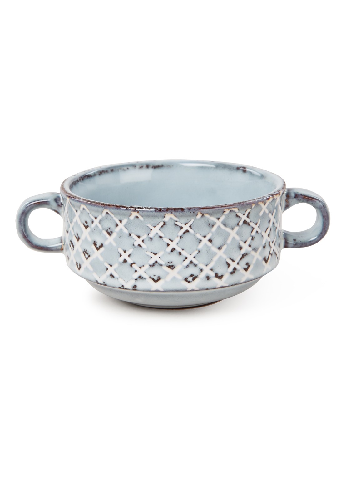 Cosy & Trendy Venezia soepkom 11 cm - voorkant lichtgrijs