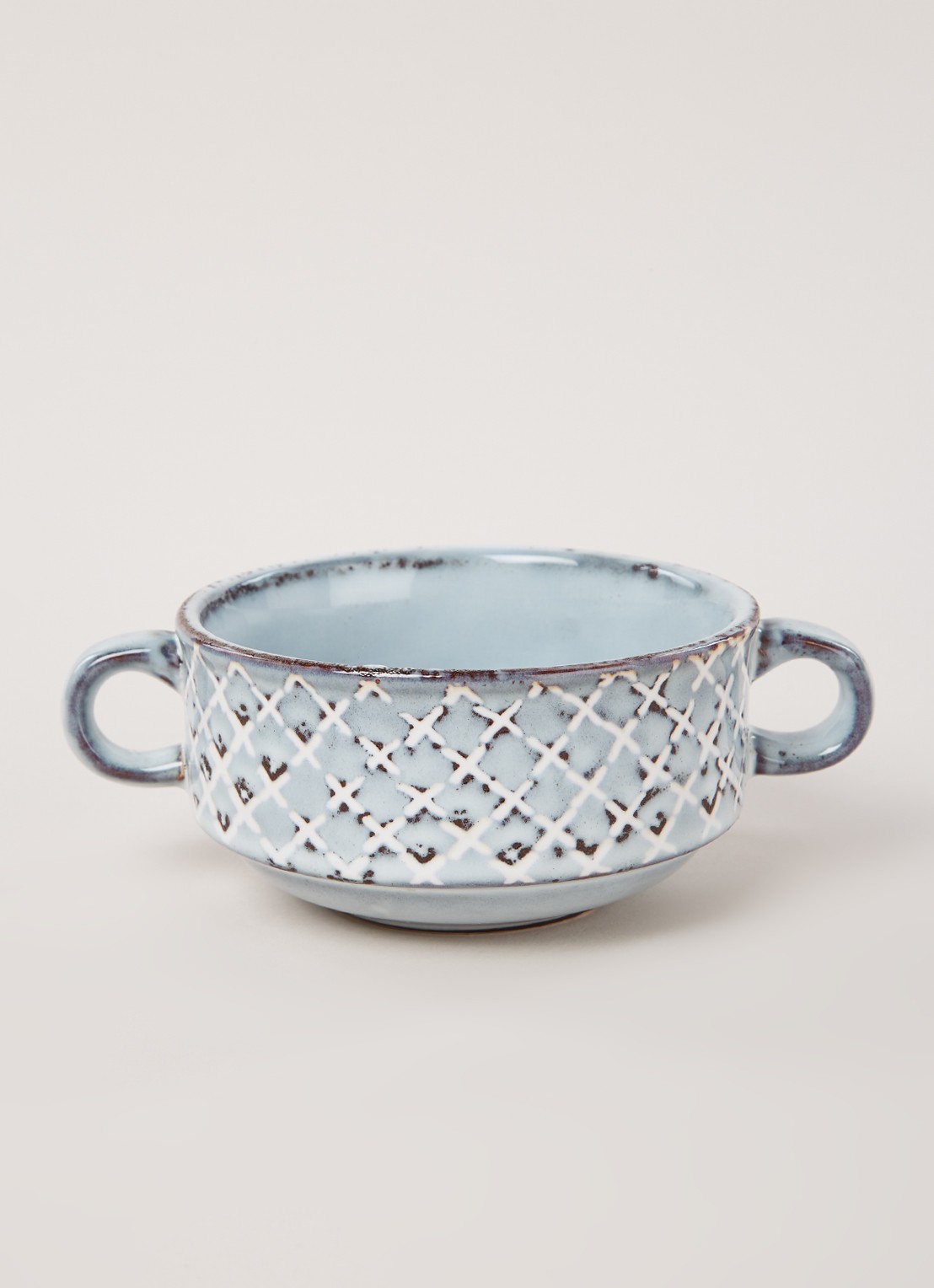 Cosy & Trendy Venezia soepkom 11 cm - voorkant 2 lichtgrijs