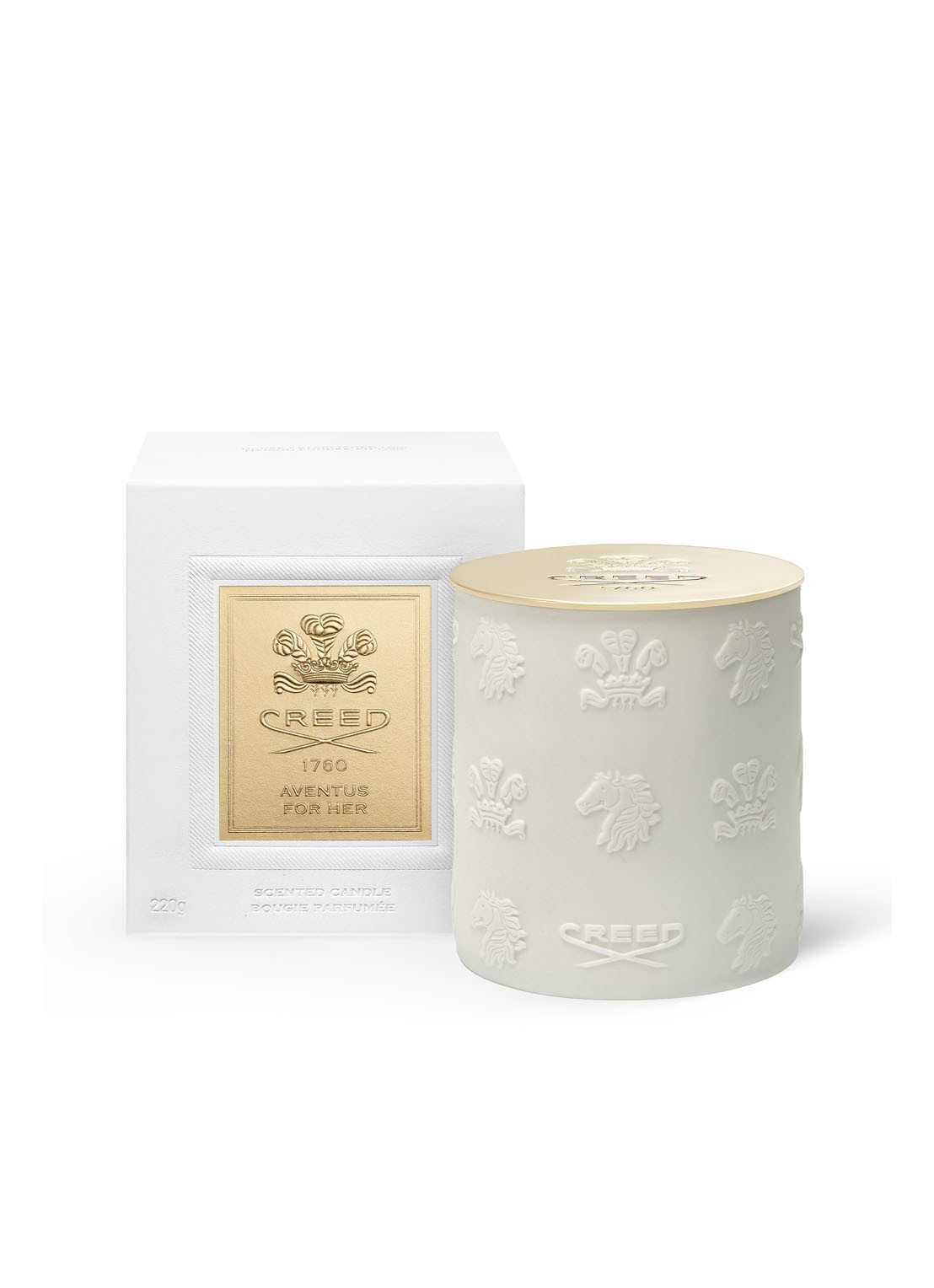 Creed Aventus For Her Porcelain Candle - geurkaars 220 gram - voorkant 2 undefined